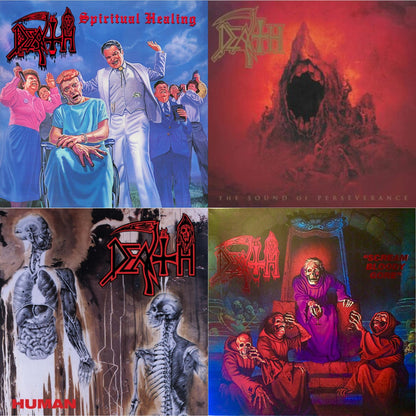 Spiritual Healing - Reissue (Red, Cyan Blue & Black Tri Color Merge With Splatter LP Vinyl) & Sound Of Perseverance (Black, Red & Gold Tri Color Merge Withsplatter Vinyl/2LP) & Human (Remastered Reissue) & Scream Bloody Gore (Reissue)
