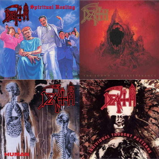 Spiritual Healing - Reissue (Red, Cyan Blue & Black Tri Color Merge With Splatter LP Vinyl) & Sound Of Perseverance (Black, Red & Gold Tri Color Merge Withsplatter Vinyl/2LP) & Human (Remastered Reissue) & Individual Thought Patterns - Reissue