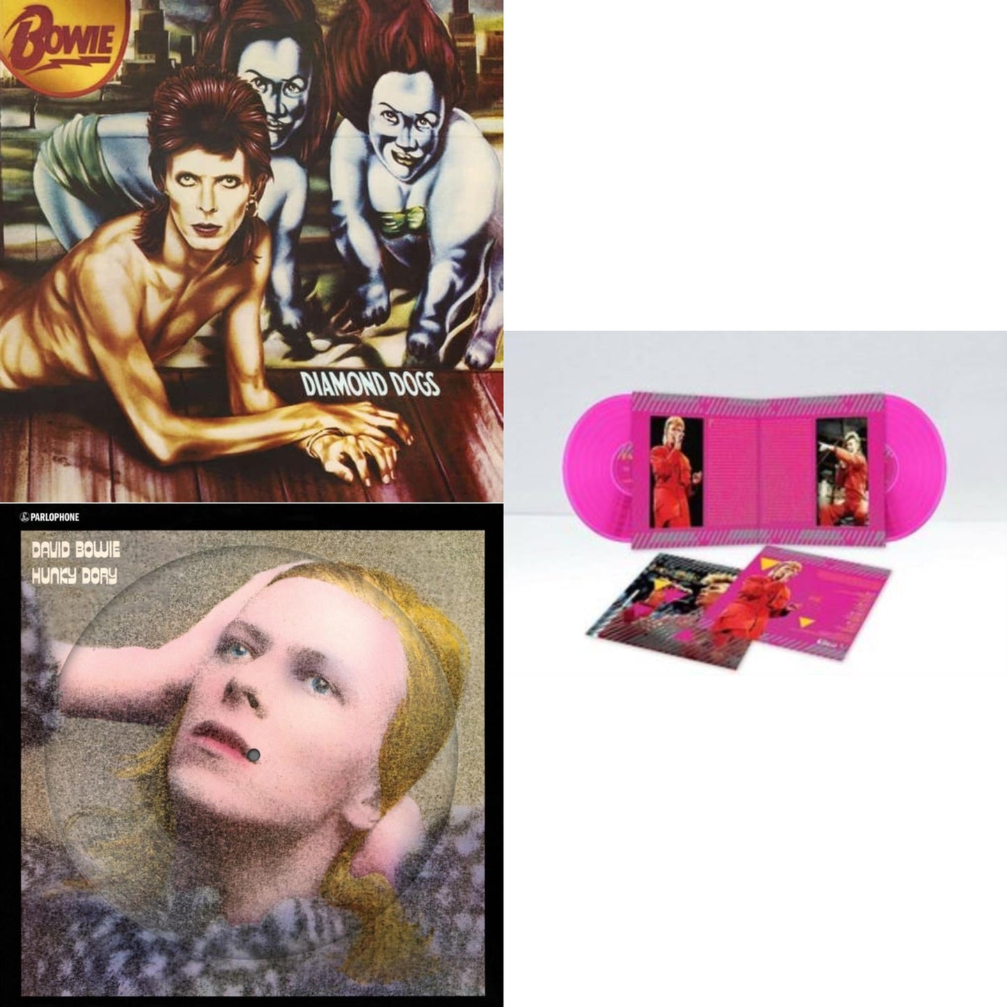 Diamond Dogs (2016 Remastered Version) & Hunky Dory (2015 Remaster/50Th Anniv/Picture Disc) & Montreal '87 (Limited/Pink LP Vinyl)
