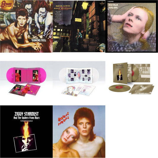 David Bowie - Diamond Dogs (2016 Remastered Version) & Rise & Fall Of Ziggy Stardust & The Spiders From Mars (2012 Remaster/Half-Speed Master) & Hunky Dory (2015 Remaster/50Th Anniv/Picture Disc) & Montreal '87 (Limited/Pink LP Vinyl) & Live Los