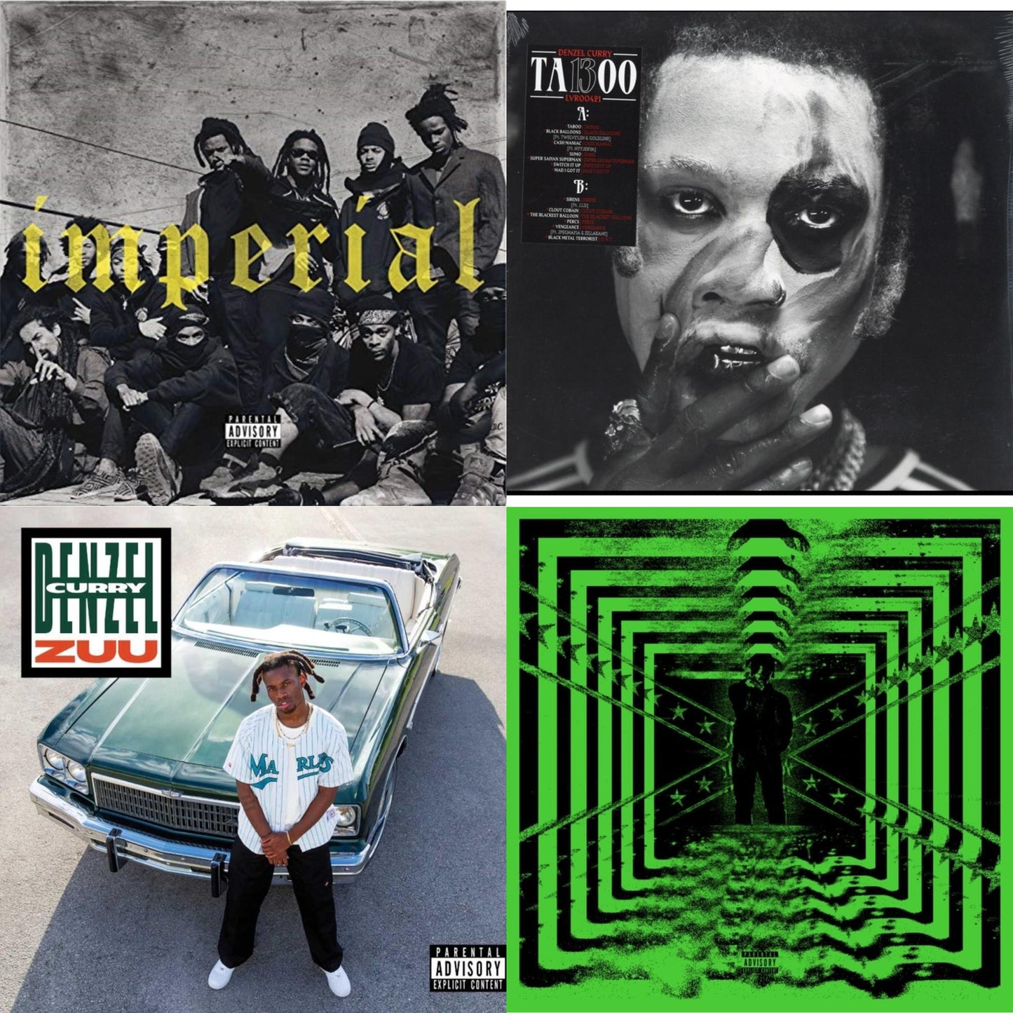 Denzel Curry - Imperial & Ta13oo (Red Slushie LP Vinyl) & Zuu & 32 Zel (Neon Yellow LP Vinyl)
