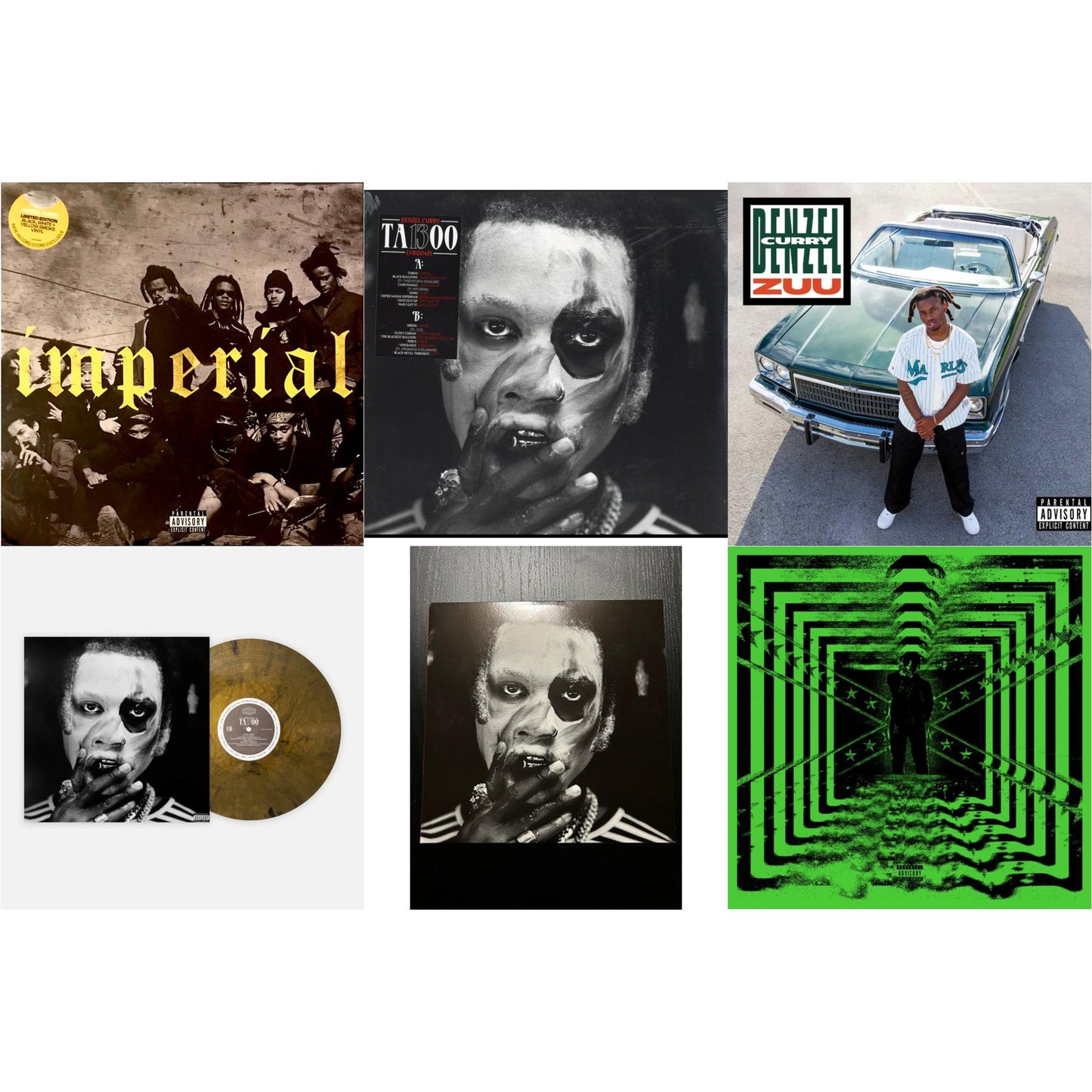 Imperial & Ta13oo (Red Slushie LP Vinyl) & Zuu & Ta13oo & Ta13oo (Red Translucent LP Vinyl) & 32 Zel (Neon Yellow LP Vinyl)