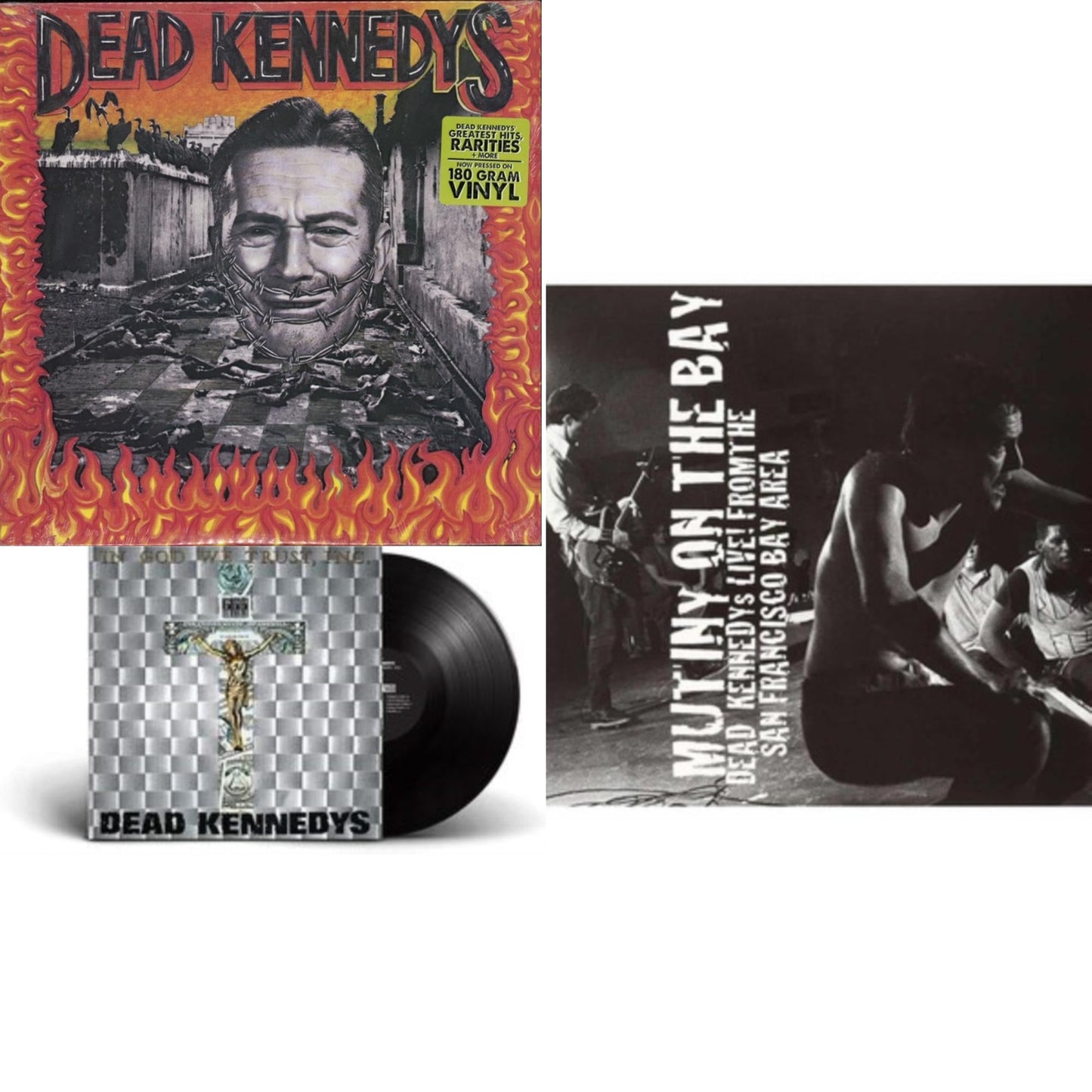 This is a 3 LP Vinyl SKU bundle.
1.This LP Vinyl is brand new.Format: LP VinylMusic Style: PunkThis item's title is: Give Me Convenience (180G)Artist: Dead KennedysLabel: MANIFESTO RECORDS INC.Barcode: 767004291413Release Date: 3/22/2011
2.This LP Vinyl is brand new.