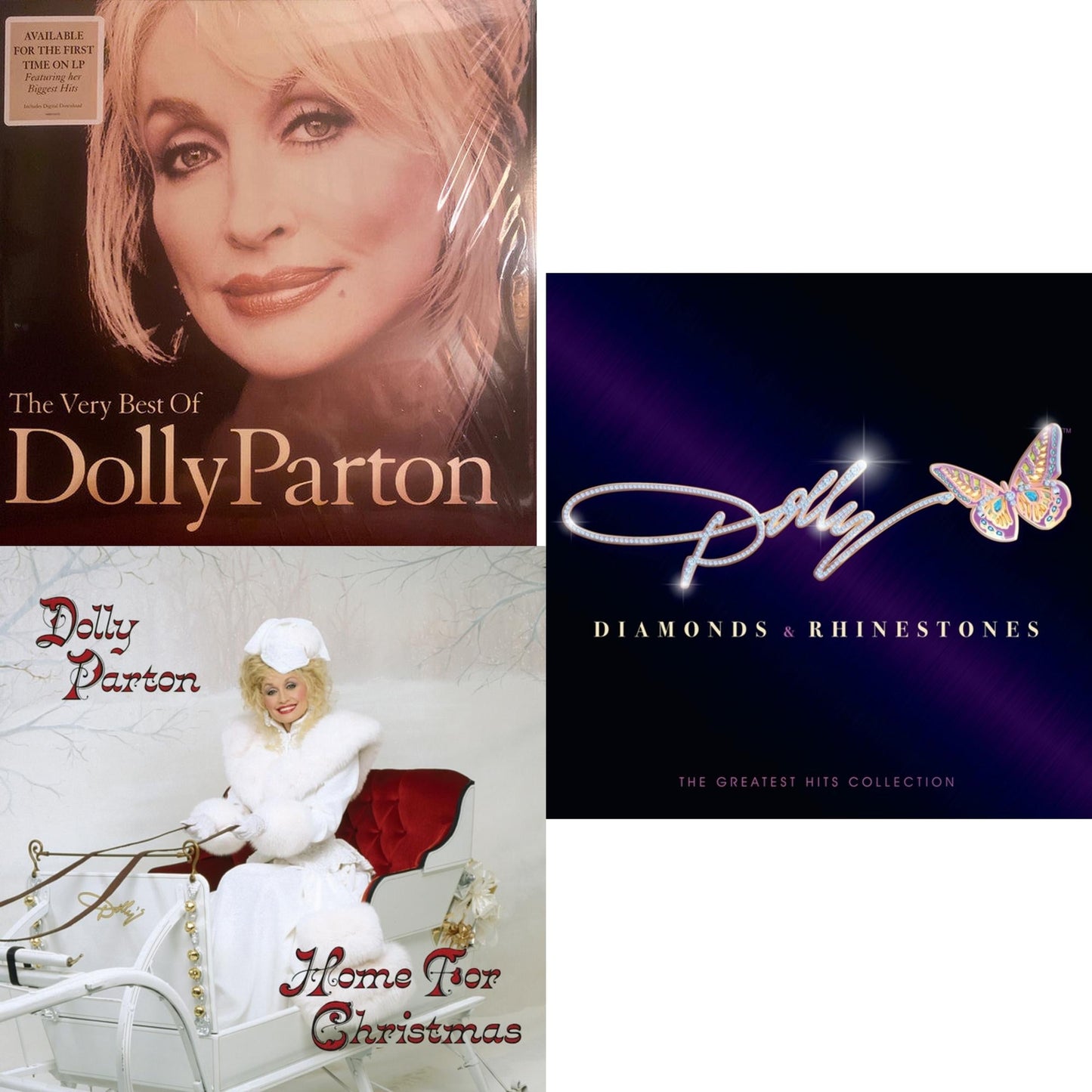 Very Best Of Dolly Parton (2LP) & Home For Christmas (140G) & Diamonds & Rhinestones: The Greatest Hits Collection (2LP)