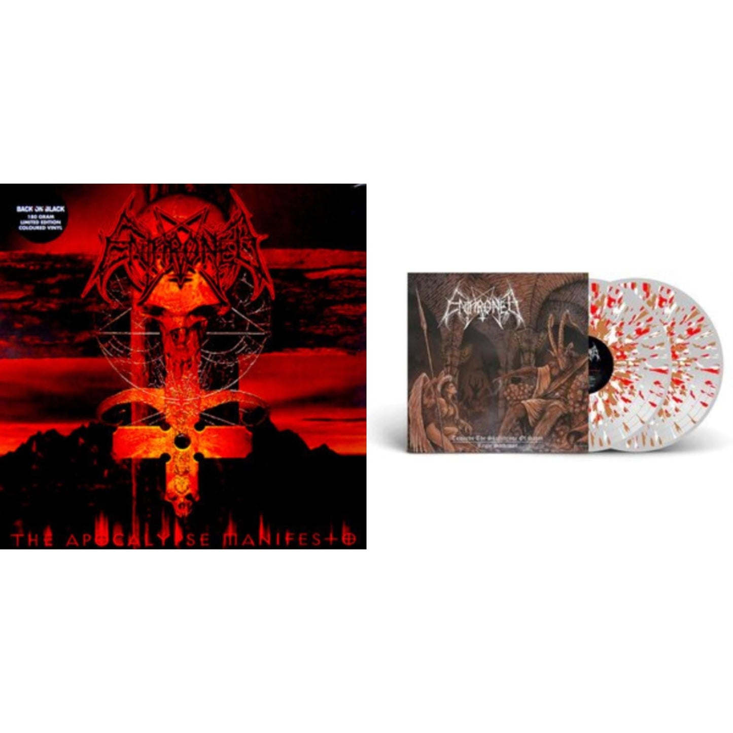 This is a 2 LP Vinyl SKU bundle.
1.This LP Vinyl is brand new.Format: LP VinylMusic Style: Black MetalThis item's title is: Apocolypse Manifesto (Clear LP Vinyl With Red/Orange/Grey Splatter LP Vinyl)Artist: EnthronedLabel: BACK ON BLACKBarcode: 803341519572Release Date: 8/27/2021
2.