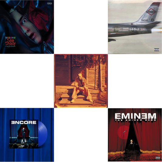 Death Of Slim Shady (Coup De Grace) (X) (Red/Blue Vinyl/2LP) & Encore (X) (20Th Anniversary) (Royal Blue Vinyl/2LP) & Marshall Mathers LP (X) (25Th Anniversary) (180G/2LP) & Kamikaze (Opaque Olive Green LP Vinyl/Gatefold Jacket) & Eminem Show