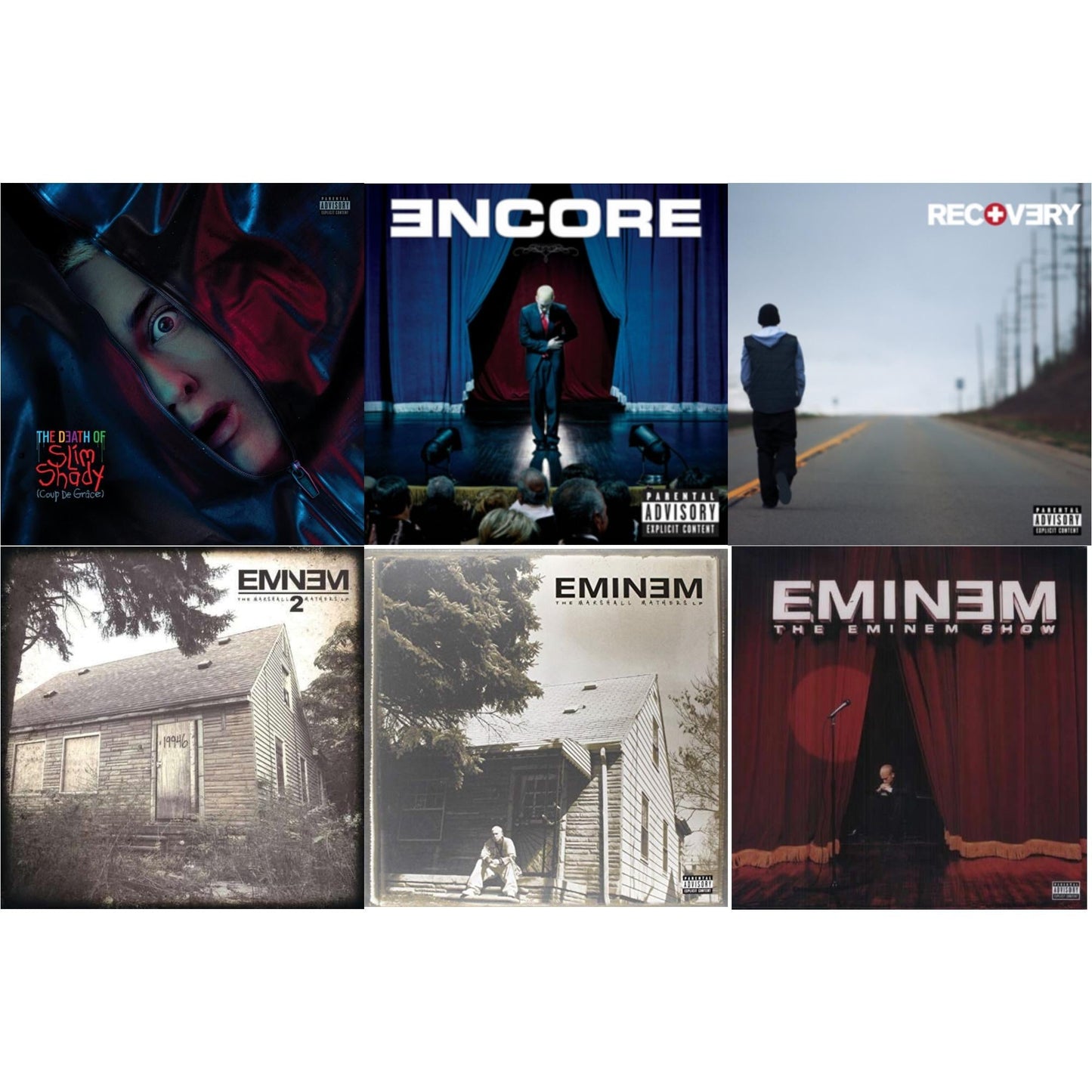 Death Of Slim Shady (Coup De Grace) (X) (Red/Blue Vinyl/2LP) & Encore & Recovery & Marshall Mathers LP 2 & Marshall Mathers LP & Eminem Show