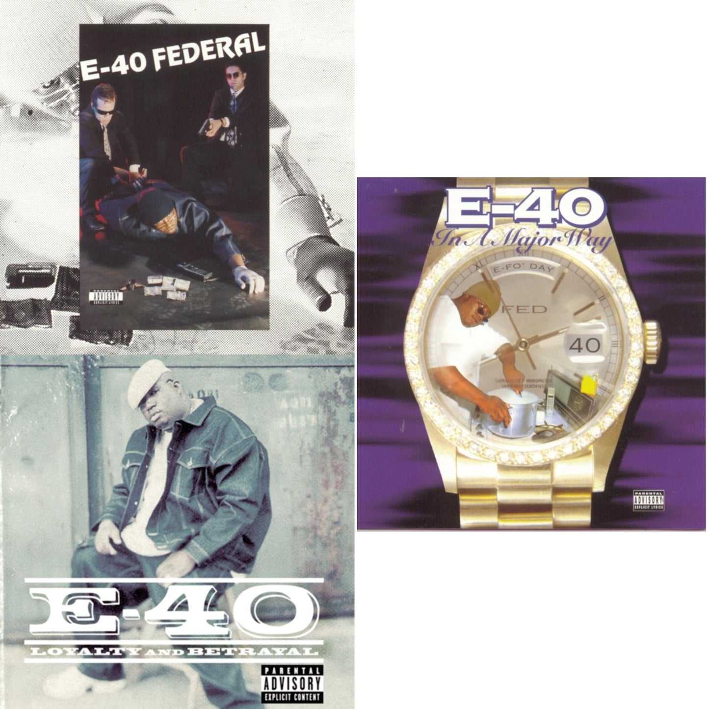 This is a 3 CD SKU bundle.
1.This CD is brand new.Format: CDMusic Style: GangstaThis item's title is: FederalArtist: E-40Label: SONY SPECIAL MARKETINGBarcode: 886976975821Release Date: 5/4/2010
2.This CD is brand new.