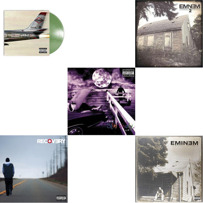 This is a 5 LP Vinyl SKU bundle.
1.This LP Vinyl is brand new.Format: LP VinylMusic Style: Hardcore Hip-HopThis item's title is: Kamikaze (Opaque Olive Green LP Vinyl/Gatefold Jacket)Artist: EminemLabel: AFTERMATHBarcode: 602577094927Release Date: 12/7/2018
2.