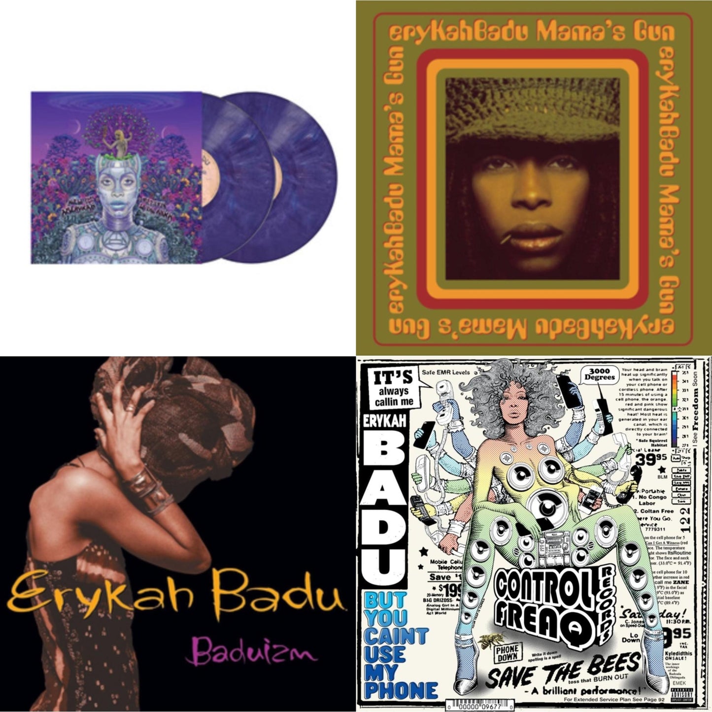 This is a 4 LP Vinyl SKU bundle.
1.This LP Vinyl is brand new.Format: LP VinylThis item's title is: New Amerykah Part Two (Return Of The Ankh) (Violet Vinyl/2LP)Artist: Erykah BaduBarcode: 602435946078Release Date: 12/9/2022
2.This LP Vinyl is brand new.