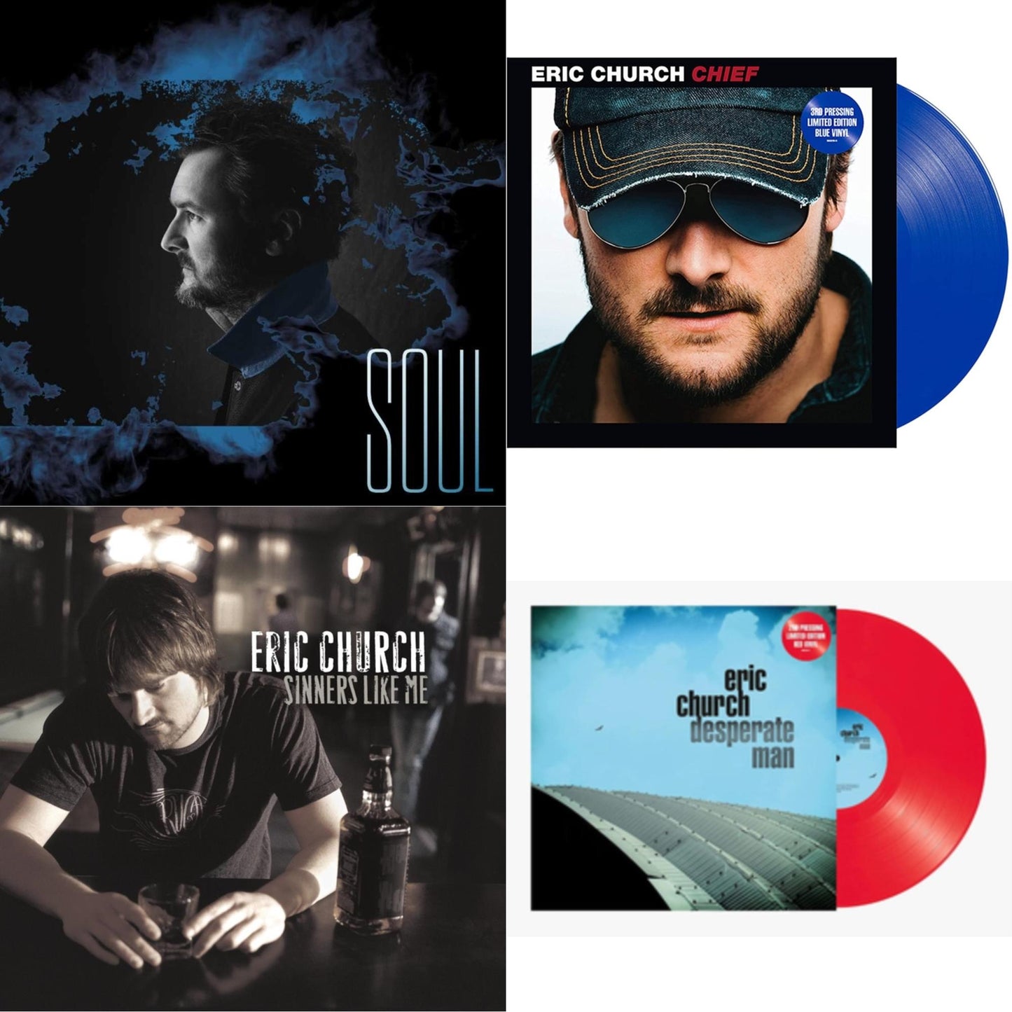 Soul & Chief (Blue LP Vinyl) & Sinners Like Me (Blue LP Vinyl) & Desperate Man (Red LP Vinyl)