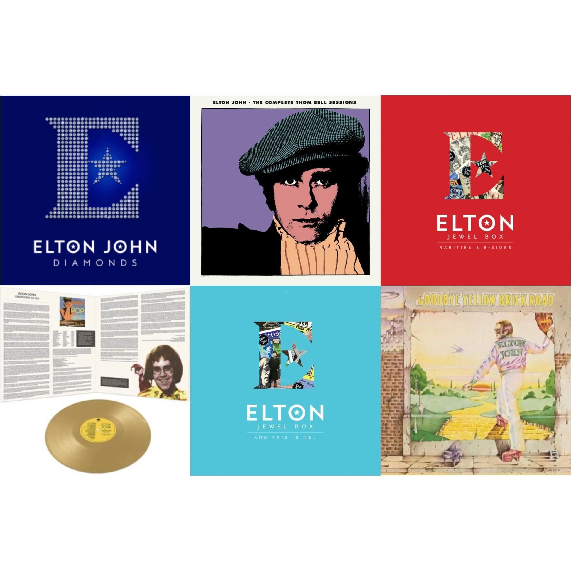 This is a 6 LP Vinyl SKU bundle.
1.This LP Vinyl is brand new.Format: LP VinylThis item's title is: Complete Thom Bell Sessions (Ep) (180G/Purple LP Vinyl)Artist: Elton JohnLabel: EMIBarcode: 602435666242Release Date: 4/23/2022
2.This LP Vinyl is brand new.