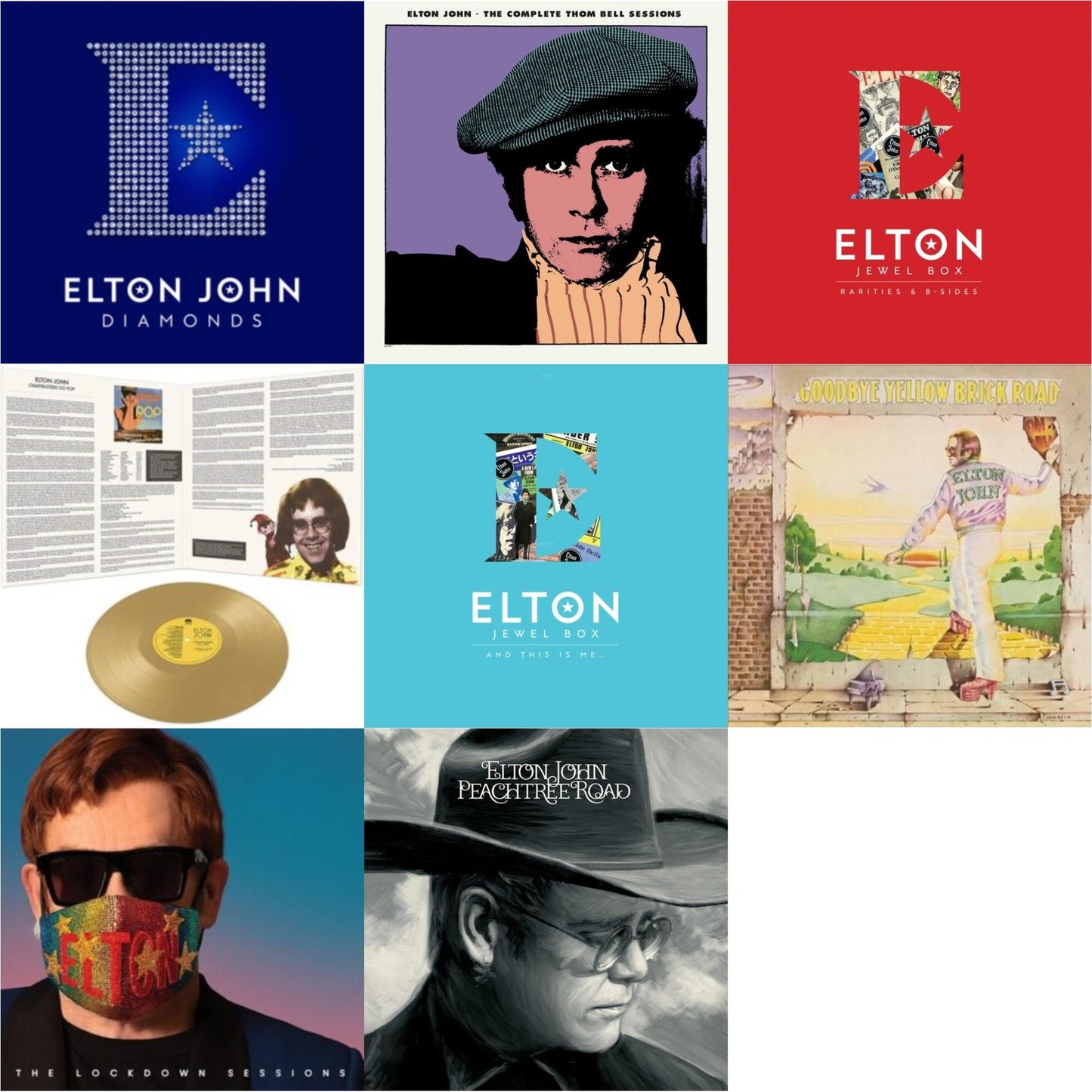 This is a 8 LP Vinyl SKU bundle.
1.This LP Vinyl is brand new.Format: LP VinylThis item's title is: Complete Thom Bell Sessions (Ep) (180G/Purple LP Vinyl)Artist: Elton JohnLabel: EMIBarcode: 602435666242Release Date: 4/23/2022
2.This LP Vinyl is brand new.