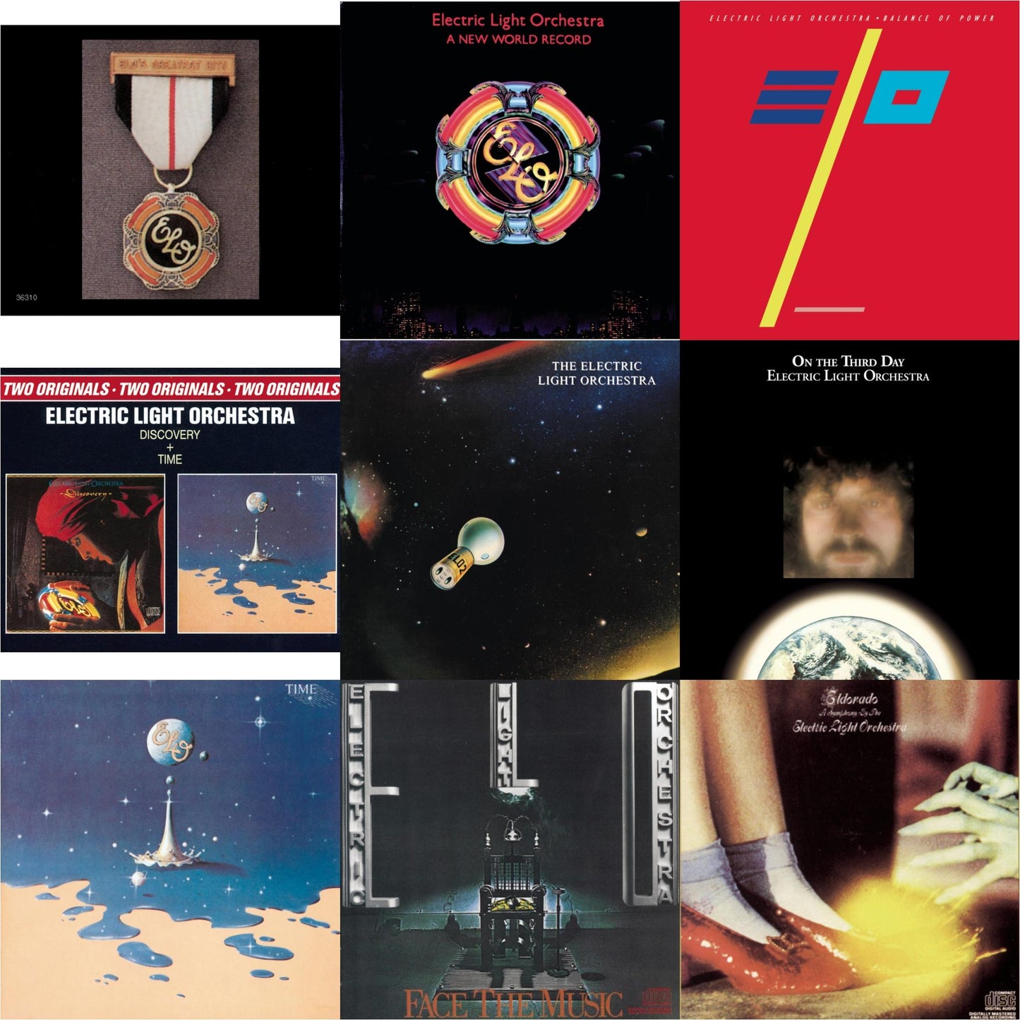 Greatest Hits & New World Record & Balance Of Power & Discovery & Elo 2 & On The Third Day & Time & Face The Music & Eldorado