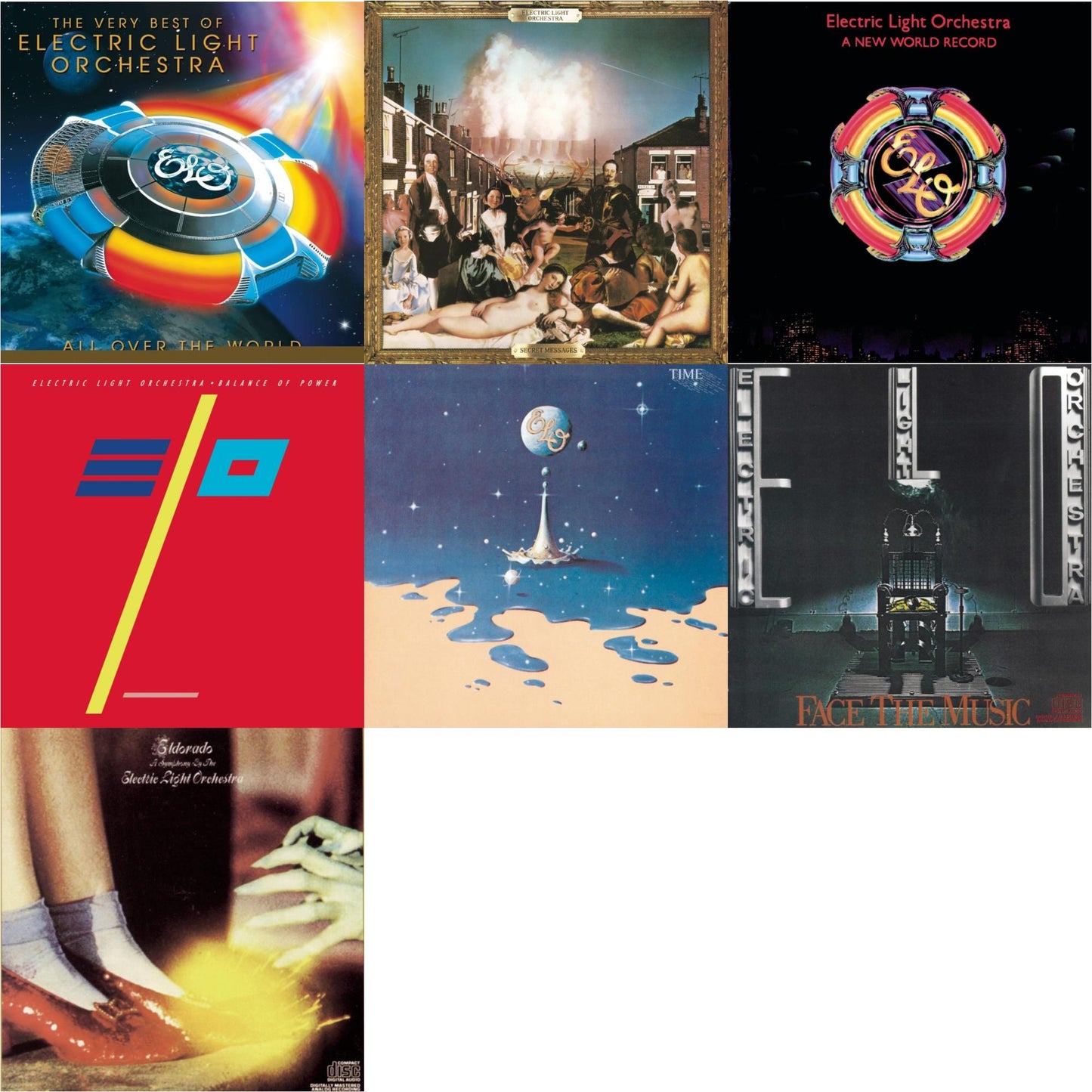 All Over The World: Very Best Of & Secret Messages & New World Record & Balance Of Power & Time & Face The Music & Eldorado