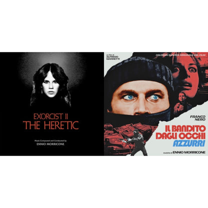 Ennio Morricone - Blue-Eyed Bandit (Il Bandito Dagli Occhi Azzurri) Ost (Blue LP Vinyl) (Rsd) & Exorcist Ii: The Heretic (Blood Red With Black Splatter LP Vinyl) (Ams Exclusive)