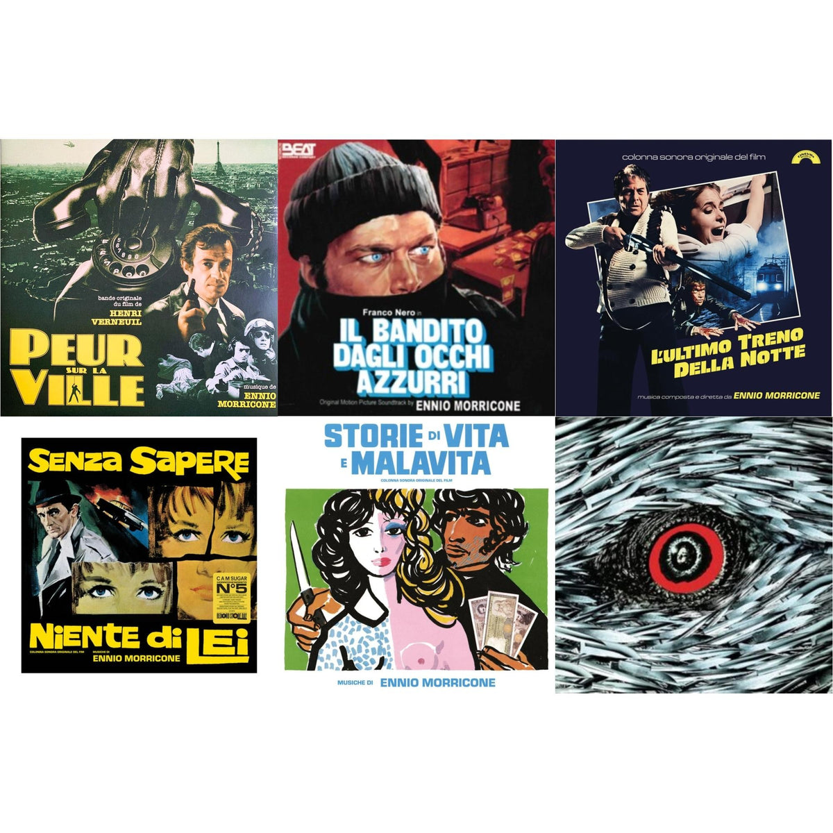 Peur Sur La Ville (Gatefold Sleeve Designed By Eric Adrian Lee) & Blue-Eyed Bandit (Il Bandito Dagli Occhi Azzurri) Ost & L’Ultimo Treno Della Notte (Yellow LP Vinyl) & Senza Sapere Niente Di Lei (Yellow LP Vinyl)