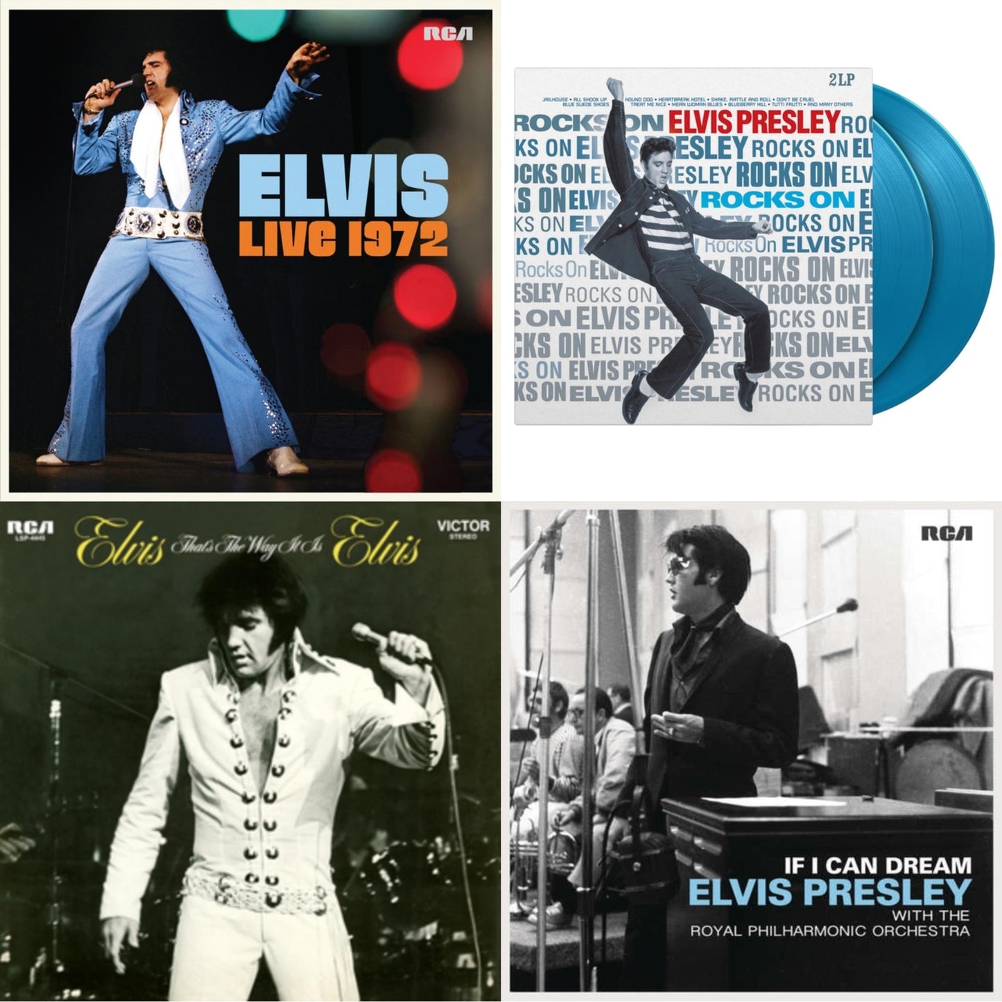 Elvis Live 1972 (2LP) & Rocks On (2LP/180G/Solid Blue Vinyl) & That's The Way It Is (Red LP Vinyl/180G) & If I Can Dream: Elvis Presley With The Royal Philharmonic Orchestra (2LP/180G)