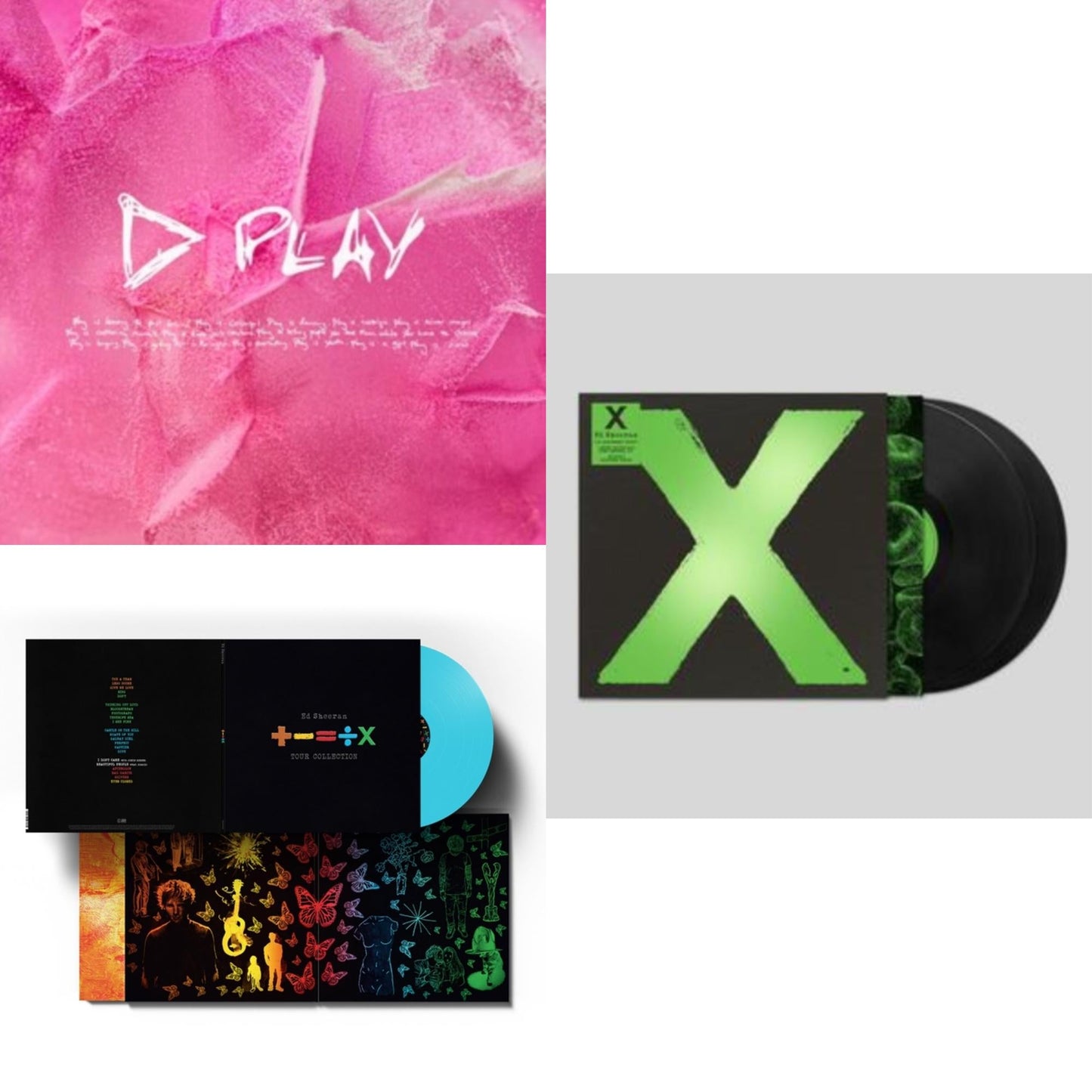 Play (X) (Pink LP Vinyl) & +-=÷× (Tour Collection) (X) (2LP/Bright Blue Vinyl) & X (10Th Anniversary/2LP)