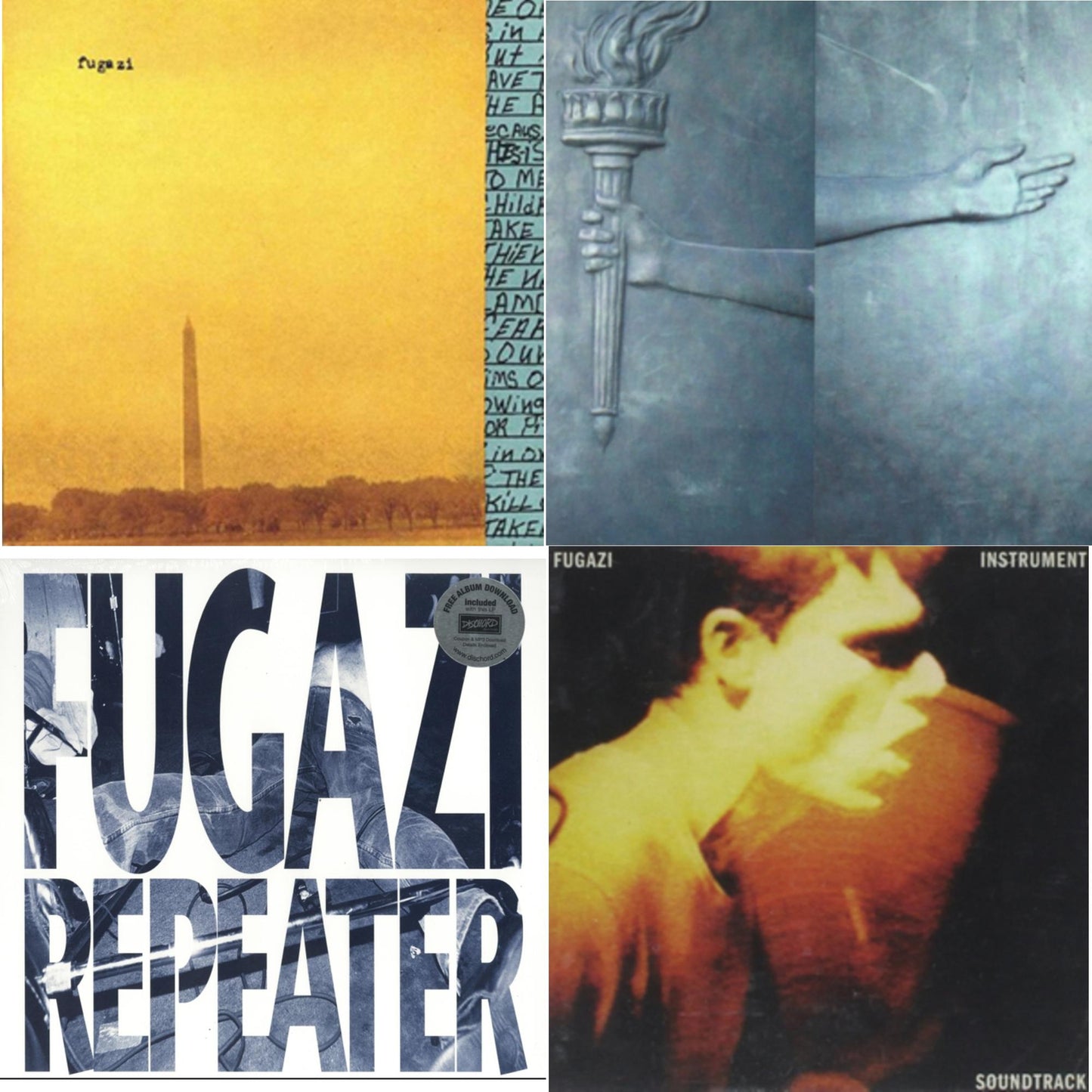 This is a 4 LP Vinyl SKU bundle.
1.This LP Vinyl is brand new.Format: LP VinylMusic Style: PunkThis item's title is: Repeater (Blue LP Vinyl)Artist: FugaziLabel: Rock/PopBarcode: 643859044018Release Date: 1/1/2015
2.This LP Vinyl is brand new.