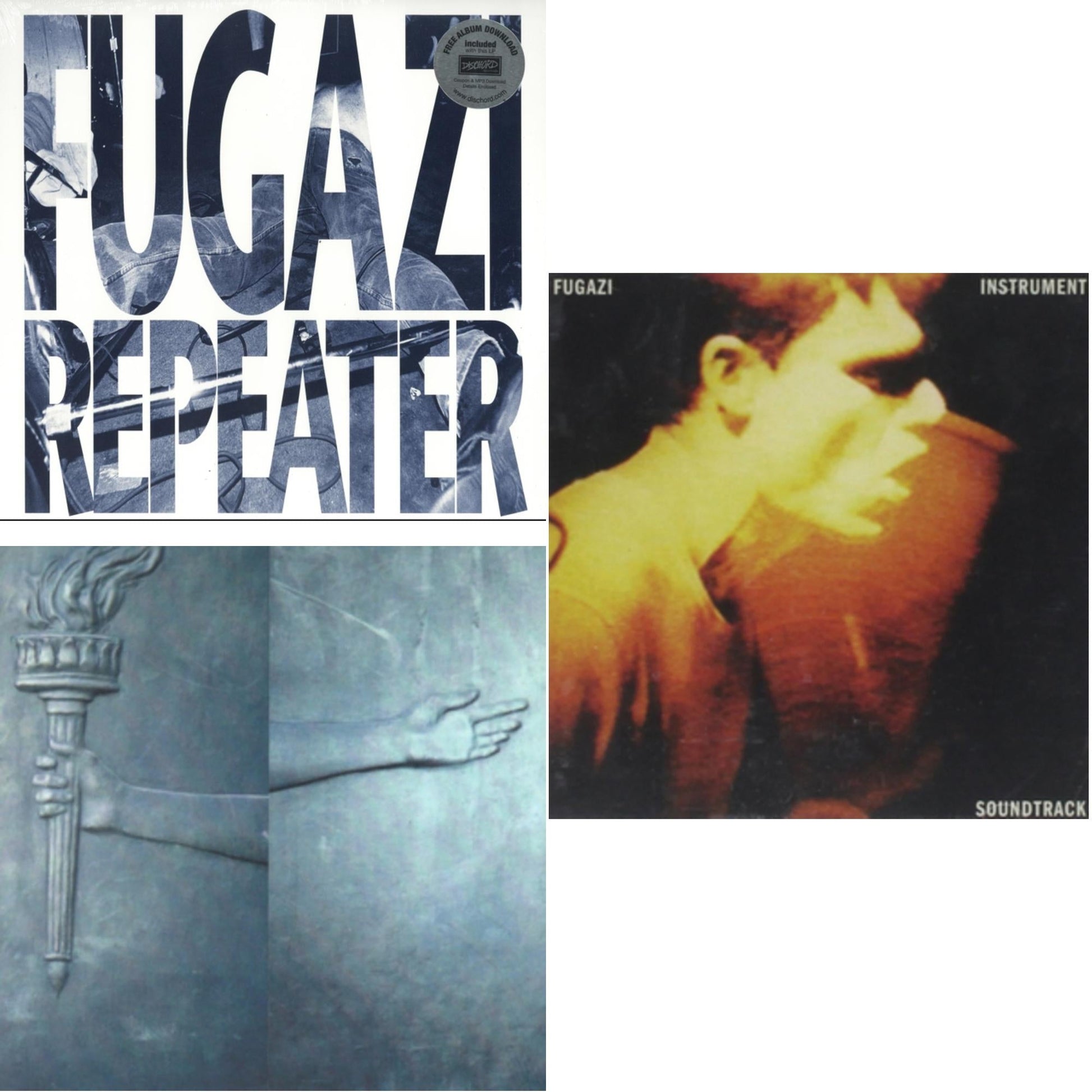 This is a 3 LP Vinyl SKU bundle.
1.This LP Vinyl is brand new.Format: LP VinylMusic Style: PunkThis item's title is: Repeater (Blue LP Vinyl)Artist: FugaziLabel: Rock/PopBarcode: 643859044018Release Date: 1/1/2015
2.This LP Vinyl is brand new.
