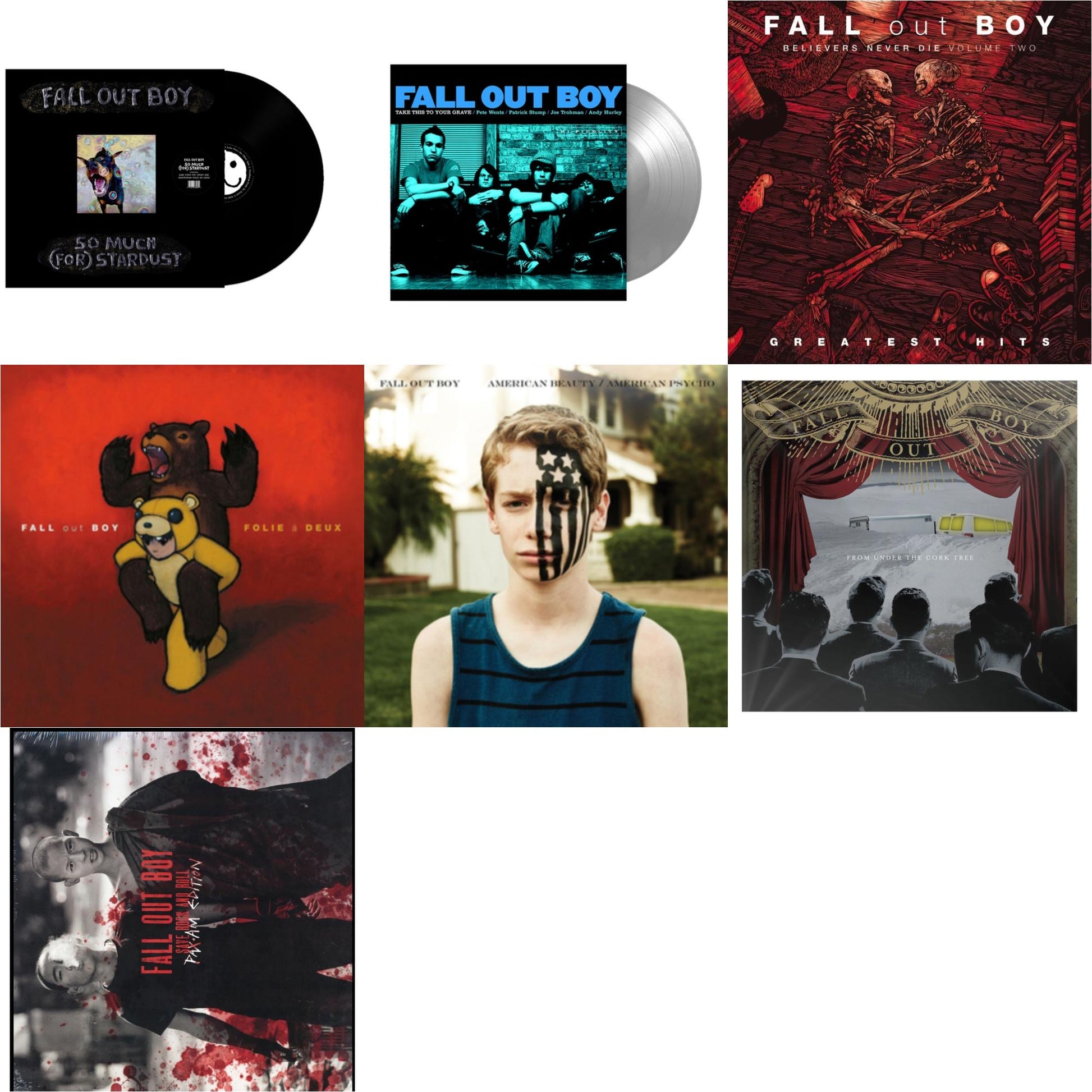 This is a 7 LP Vinyl SKU bundle.
1.This LP Vinyl is brand new.Format: LP VinylMusic Style: Pop RockThis item's title is: So Much (For) StardustArtist: Fall Out BoyLabel: WEA/FUELED BY RAMENBarcode: 075678630699Release Date: 3/24/2023
2.This LP Vinyl is brand new.