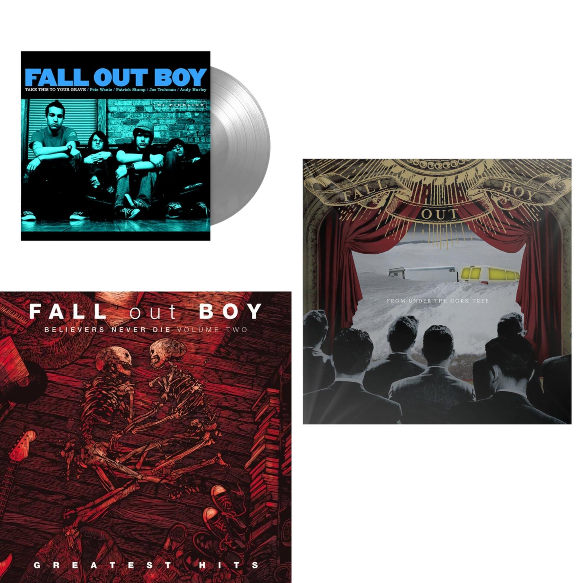 This is a 3 LP Vinyl SKU bundle.
1.This LP Vinyl is brand new.Format: LP VinylMusic Style: Pop PunkThis item's title is: Take This To Your Grave (Fbr 25Th Anniversary Edition/Silver LP Vinyl)Artist: Fall Out BoyLabel: Fueled By RamenBarcode: 075678645594Release Date: 4/30/2021
2.