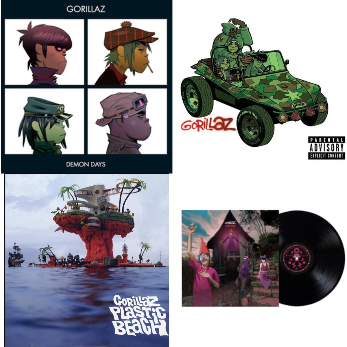 Cracker Island & Plastic Beach (2LP) & Gorillaz & Demon Days (2LP)