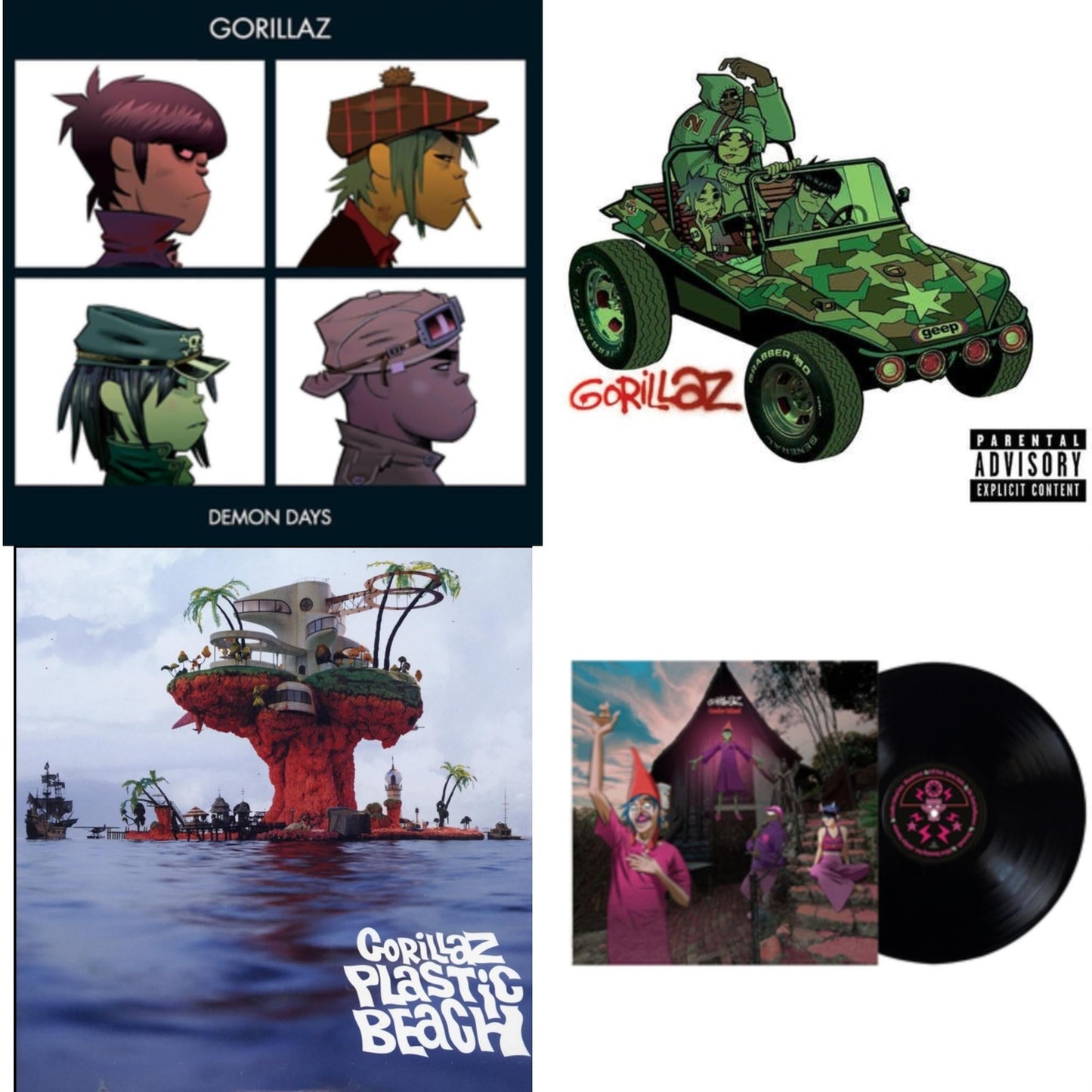 Cracker Island & Plastic Beach (2LP) & Gorillaz & Demon Days (2LP)
