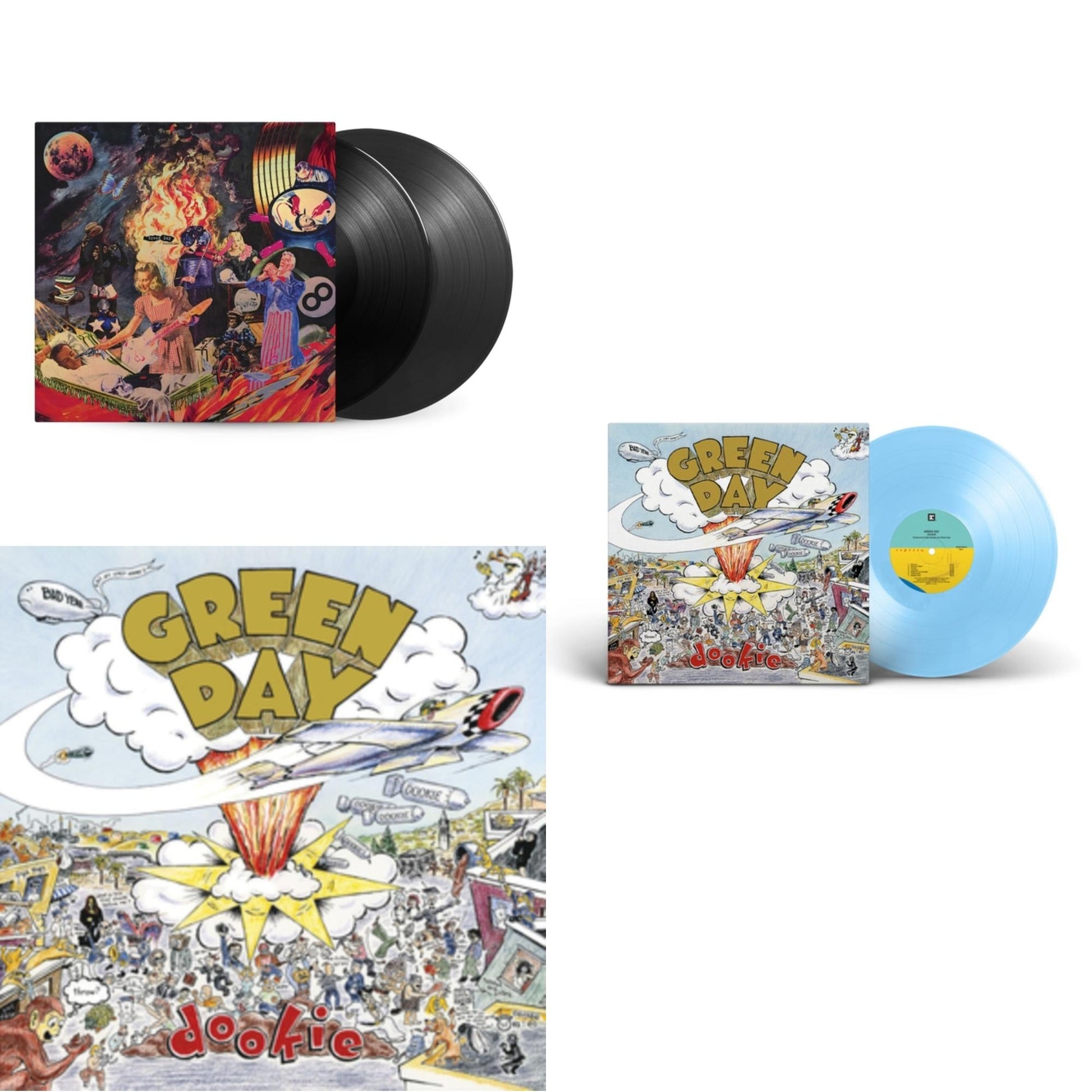 This is a 3 LP Vinyl SKU bundle.
1.This LP Vinyl is brand new.Format: LP VinylMusic Style: PunkThis item's title is: Dookie (X) (Baby Blue LP Vinyl)Artist: Green DayLabel: REPRISEBarcode: 093624850434Release Date: 9/29/2023
2.This LP Vinyl is brand new.
