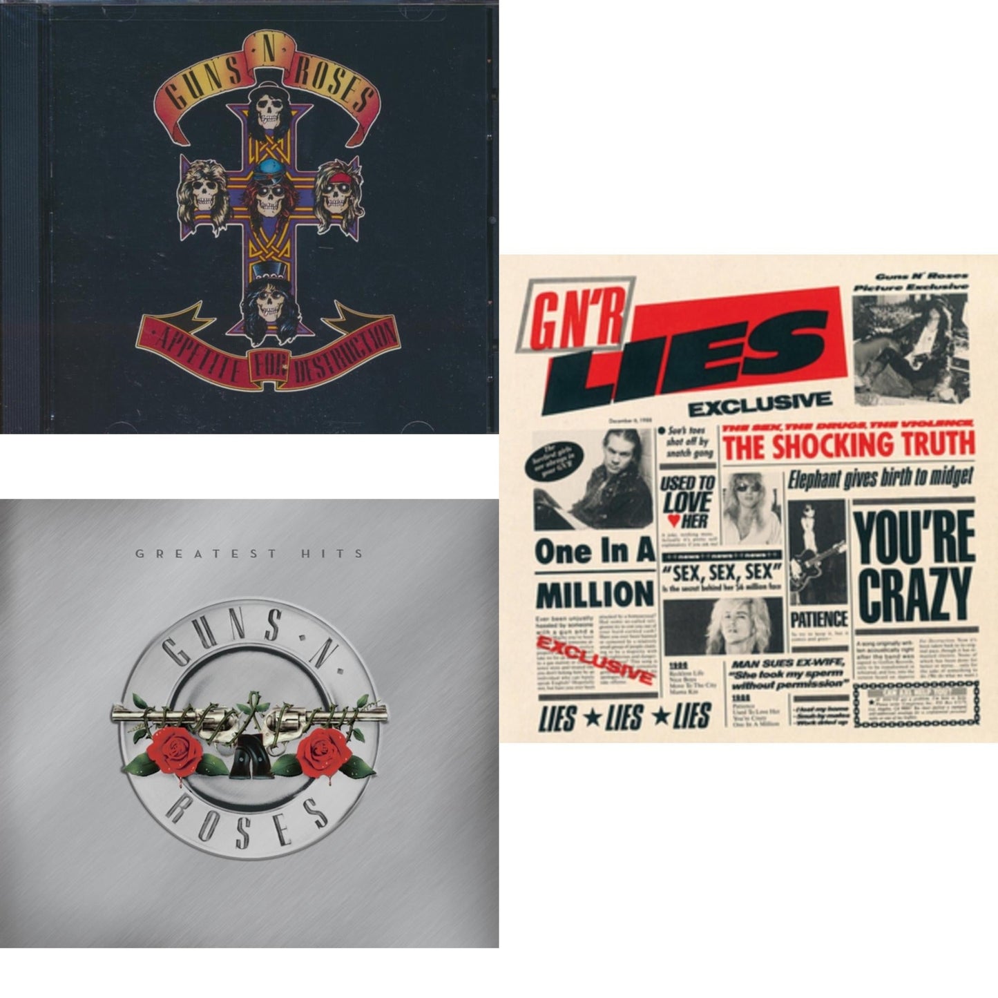 Greatest Hits & G N R Lies & Appetite For Destruction