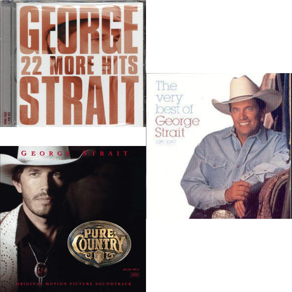 This is a 3 CD SKU bundle.
1.This CD is brand new.Format: CDMusic Style: CountryThis item's title is: 22 More HitsArtist: George StraitBarcode: 602517505926Release Date: 11/13/2007
2.This CD is brand new.