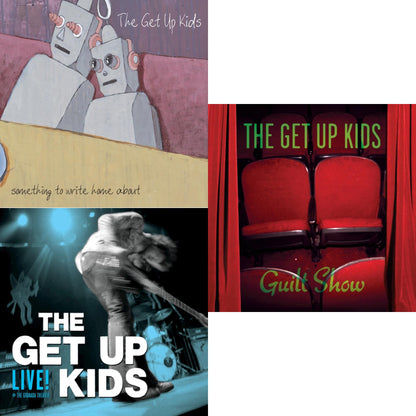 This is a 3 LP Vinyl SKU bundle.
1.This LP Vinyl is brand new.Format: LP VinylMusic Style: EmoThis item's title is: Something To Write Home AboutArtist: Get Up KidsLabel: DOGHOUSE RECORDSBarcode: 881034154149Release Date: 9/23/2022
2.This LP Vinyl is brand new.