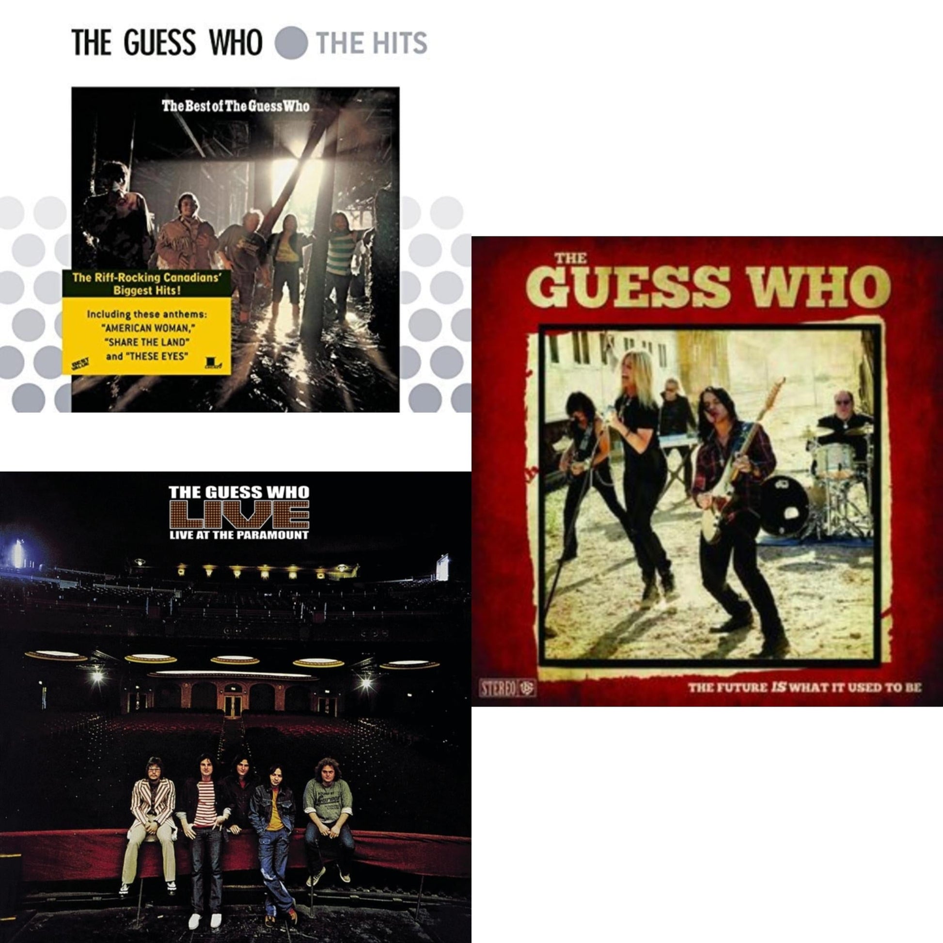 This is a 3 CD SKU bundle.
1.This CD is brand new.Format: CDMusic Style: Classic RockThis item's title is: Best Of Guess WhoArtist: Guess WhoLabel: LEGACYBarcode: 828767592428Release Date: 1/17/2006
2.This CD is brand new.