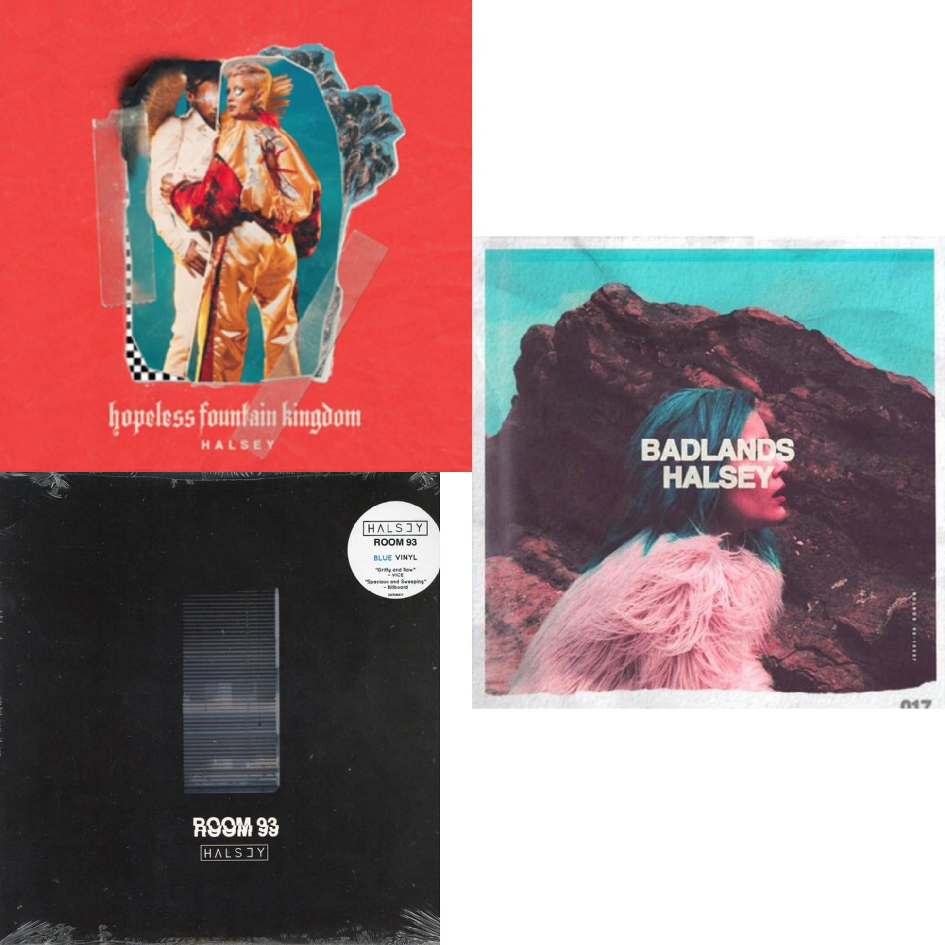 This is a 3 LP Vinyl SKU bundle.
1.This LP Vinyl is brand new.Format: LP VinylThis item's title is: Room 93Artist: HalseyBarcode: 602547246417Release Date: 4/15/2015
2.This LP Vinyl is brand new.