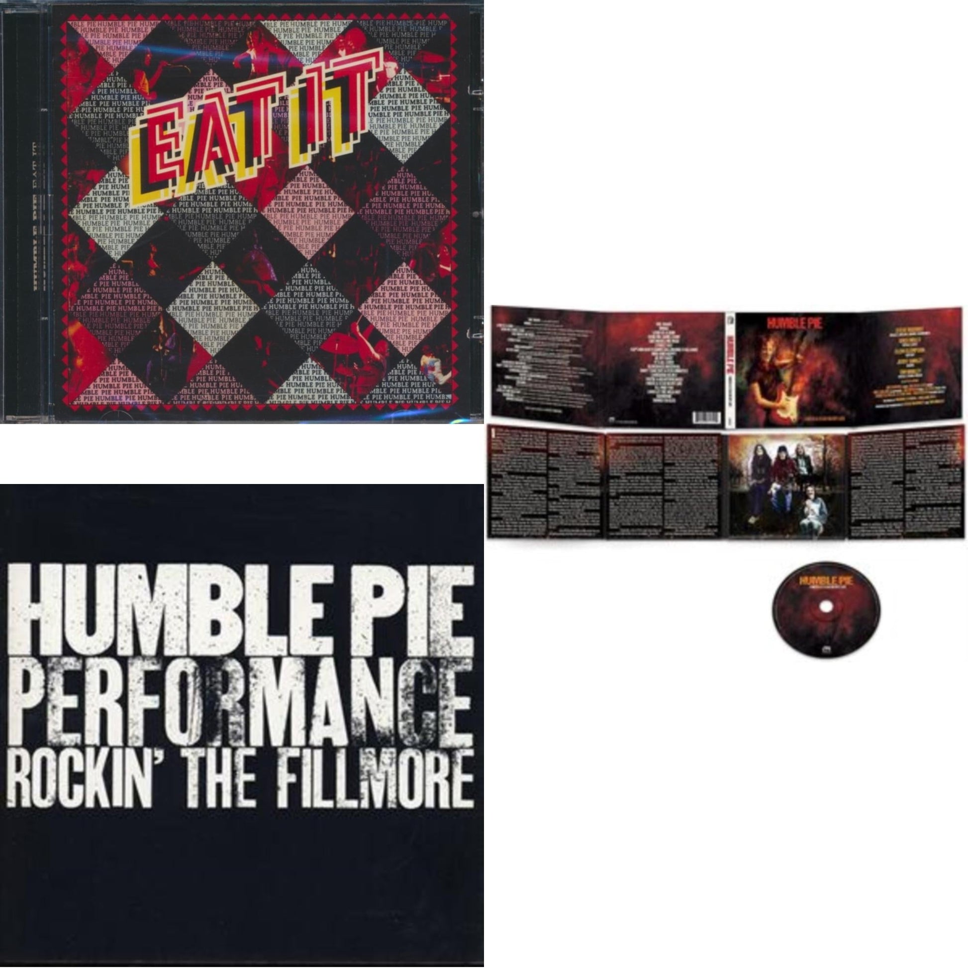 This is a 3 CD SKU bundle.
1.This CD is brand new.Format: CDThis item's title is: Eat ItArtist: Humble PieLabel: LEMONBarcode: 5013929780422Release Date: 4/2/2012
2.This CD is brand new.