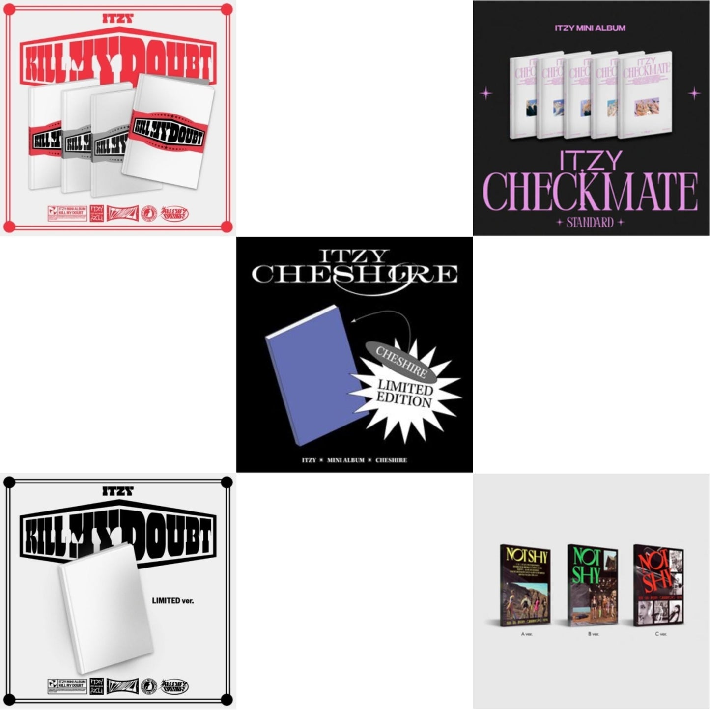 This is a 5 CD SKU bundle.
1.This CD is brand new.Format: CDMusic Style: K-popThis item's title is: Kill My Doubt (Standard)Artist: ItzyLabel: JYP ENT.Barcode: 8809755505400Release Date: 7/31/2023
2.This CD is brand new.