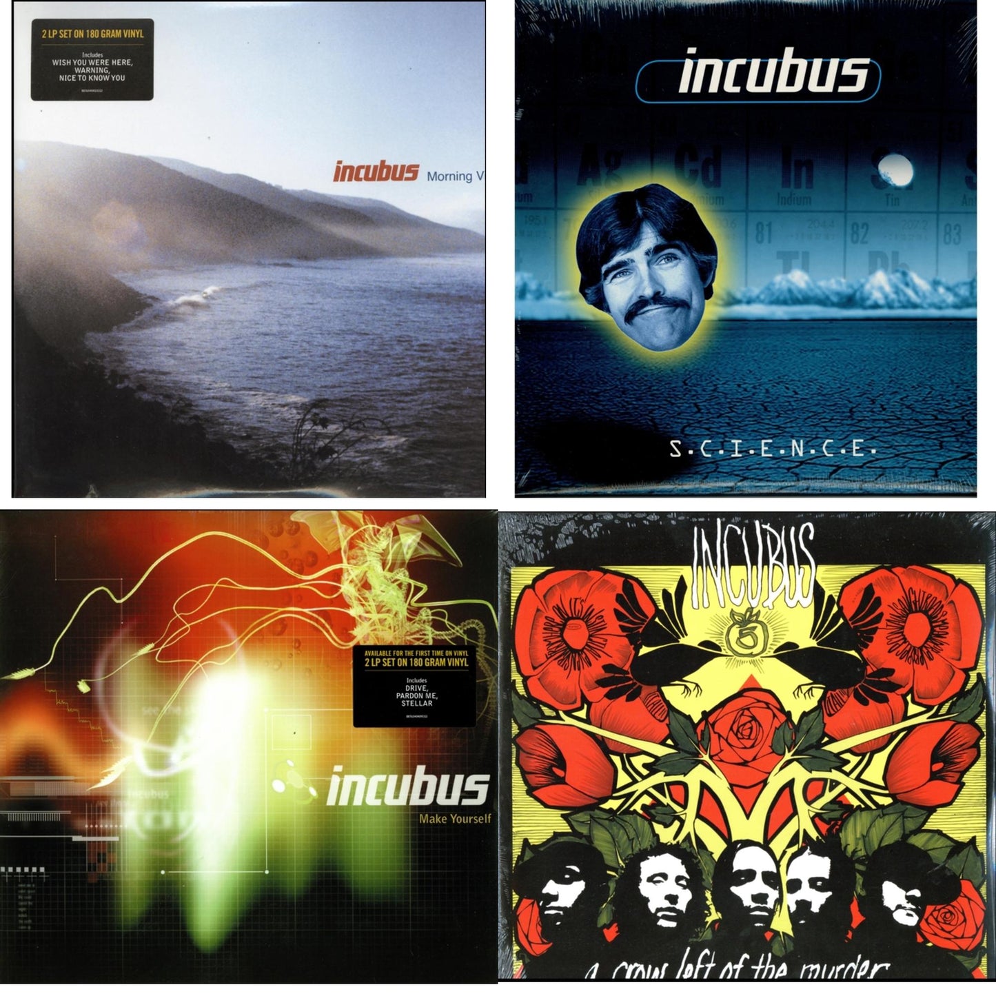 This is a 4 LP Vinyl SKU bundle.
1.This LP Vinyl is brand new.Format: LP VinylMusic Style: Alternative RockThis item's title is: Crow Left Of The Murder (2LP/180G)Artist: IncubusLabel: EpicBarcode: 887654040619Release Date: 1/8/2013
2.This LP Vinyl is brand new.