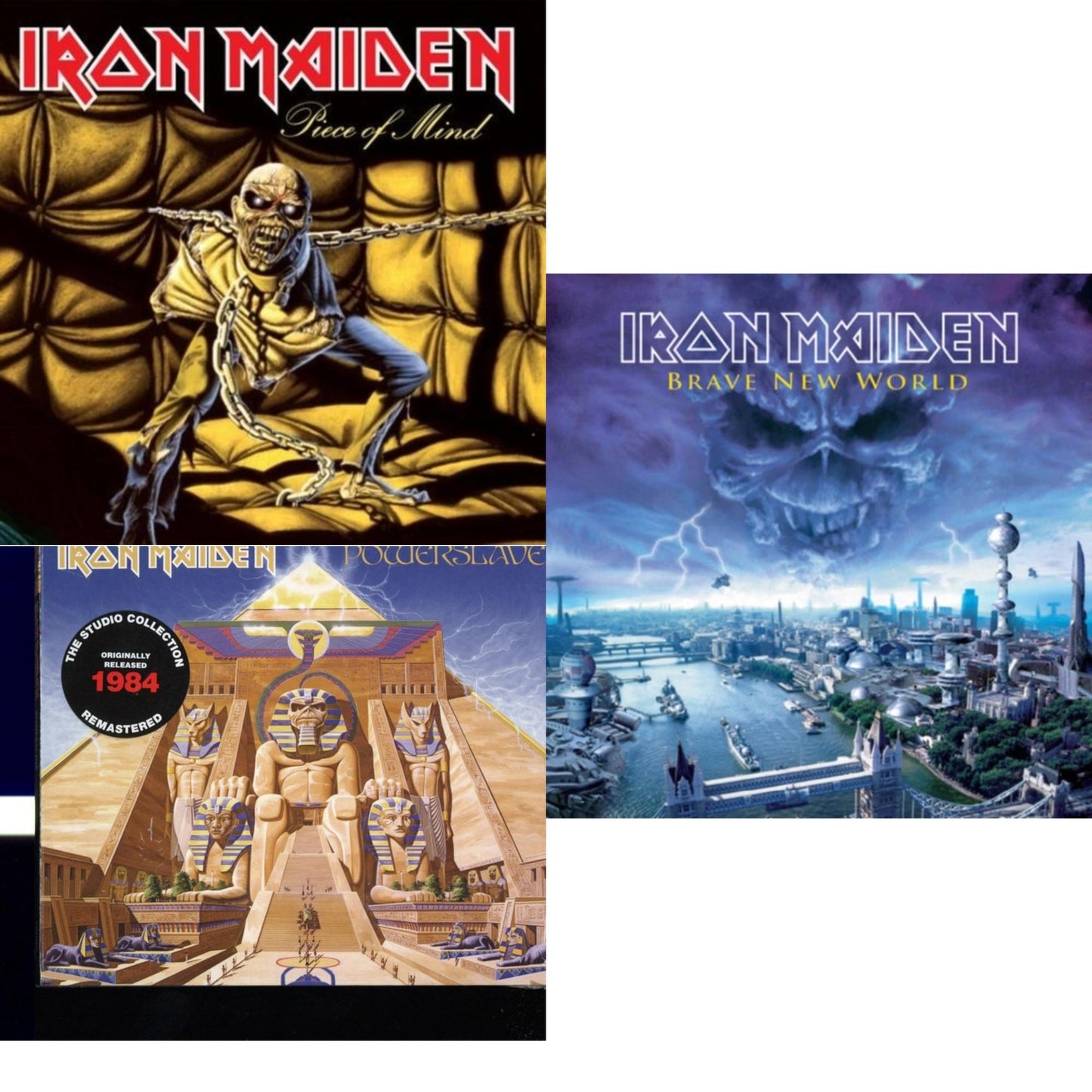 This is a 3 CD SKU bundle.
1.This CD is brand new.Format: CDMusic Style: Heavy MetalThis item's title is: Piece Of MindArtist: Iron MaidenLabel: SANCTUARY RECORDSBarcode: 4050538427004Release Date: 11/16/2018
2.This CD is brand new.