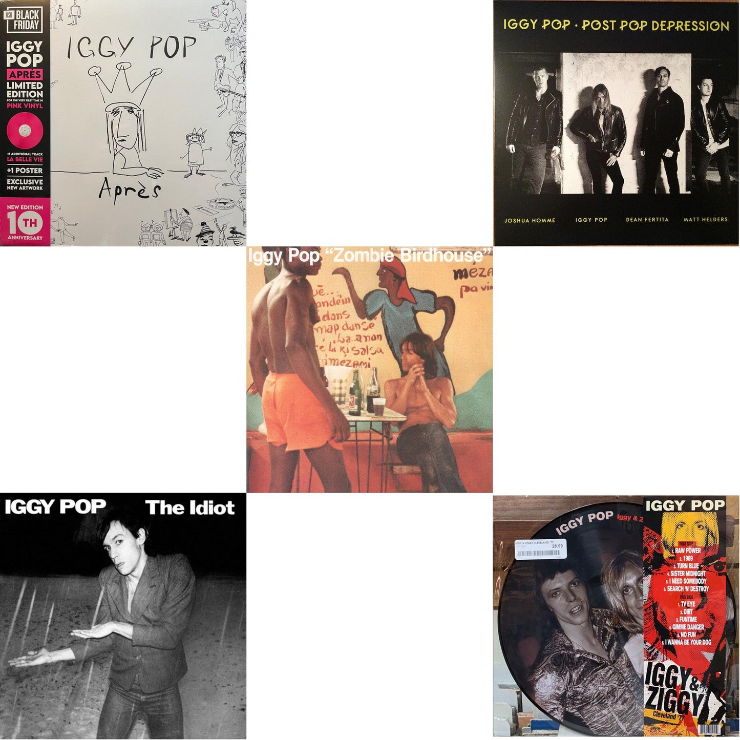 Apres (Deluxe/Pink LP Vinyl) & Idiot & Zombie Birdhouse & Post Pop Depression (180G/Dl Card) & Iggy & Ziggy: Cleveland 77