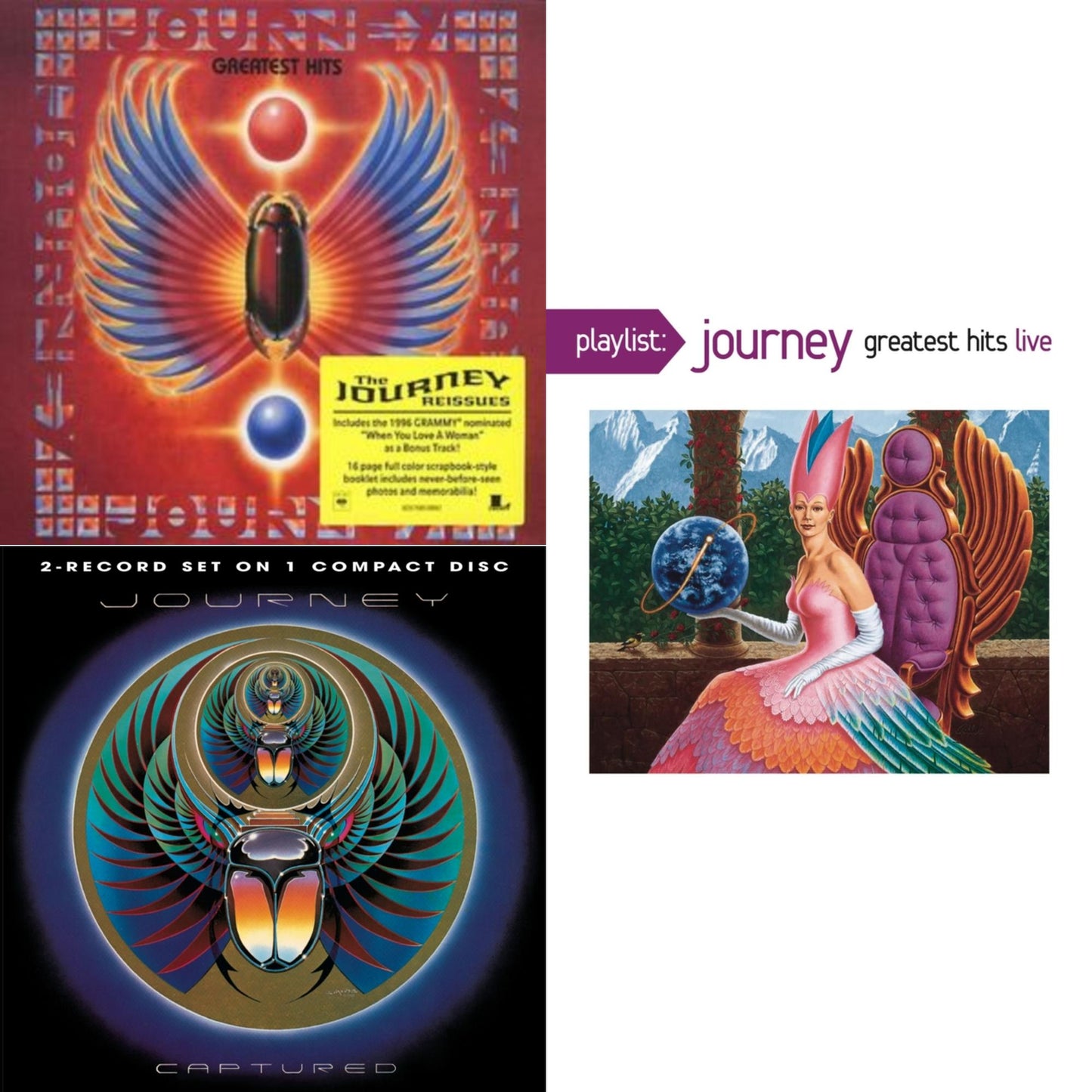 Journey - Greatest Hits & Captured & Playlist: Journey Greatest Hits Live - CD Bundle