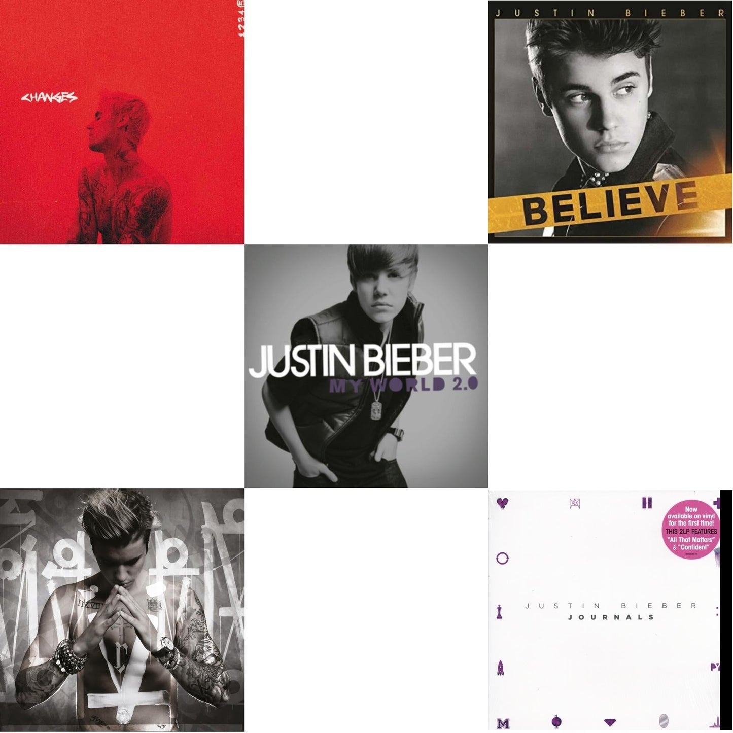 Changes (2LP/Red Vinyl) & Purpose & My World 2.0 & Believe & Journals