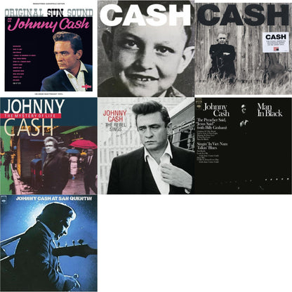This is a 7 LP Vinyl SKU bundle.
1.This LP Vinyl is brand new.Format: LP VinylThis item's title is: Original Sun Sound Of Johnny CashArtist: Johnny CashLabel: CHARLYBarcode: 5060767440612Release Date: 10/16/2020
2.This LP Vinyl is brand new.