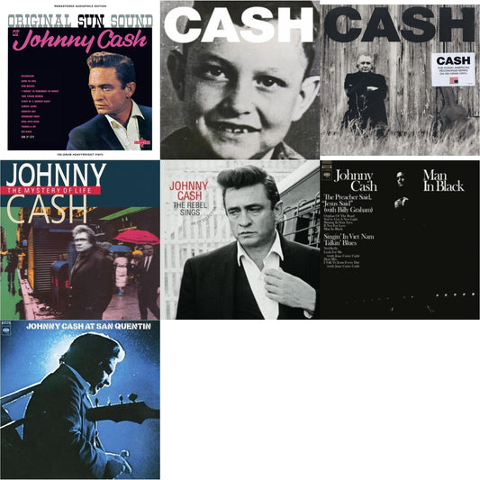 This is a 7 LP Vinyl SKU bundle.
1.This LP Vinyl is brand new.Format: LP VinylThis item's title is: Original Sun Sound Of Johnny CashArtist: Johnny CashLabel: CHARLYBarcode: 5060767440612Release Date: 10/16/2020
2.This LP Vinyl is brand new.