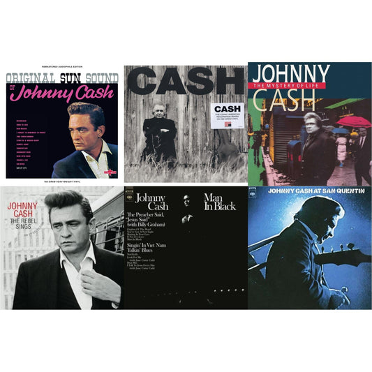 This is a 6 LP Vinyl SKU bundle.
1.This LP Vinyl is brand new.Format: LP VinylThis item's title is: Original Sun Sound Of Johnny CashArtist: Johnny CashLabel: CHARLYBarcode: 5060767440612Release Date: 10/16/2020
2.This LP Vinyl is brand new.