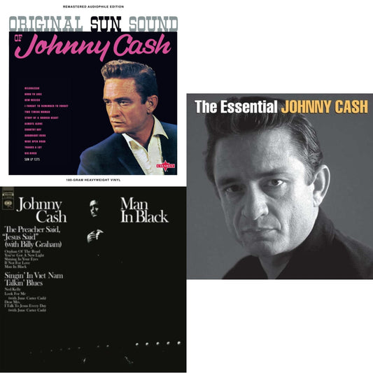 This is a 3 LP Vinyl SKU bundle.
1.This LP Vinyl is brand new.Format: LP VinylThis item's title is: Original Sun Sound Of Johnny CashArtist: Johnny CashLabel: CHARLYBarcode: 5060767440612Release Date: 10/16/2020
2.This LP Vinyl is brand new.