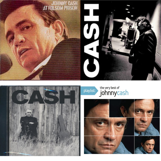 This is a 4 CD SKU bundle.
1.This CD is brand new.Format: CDMusic Style: CountryThis item's title is: At Folsom PrisonArtist: Johnny CashLabel: ColumbiaBarcode: 074646595527Release Date: 10/19/1999
2.This CD is brand new.