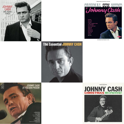 At Folsom Prison & Original Sun Sound Of Johnny Cash & Rebel Sings (Crystal Clear & Solid Silver LP Vinyl) & Essential Johnny Cash & Christmas: There'll Be Peace In The Valley