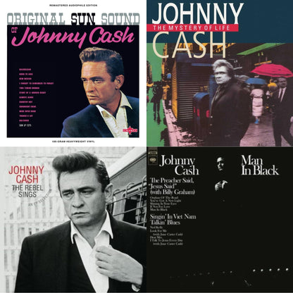 This is a 4 LP Vinyl SKU bundle.
1.This LP Vinyl is brand new.Format: LP VinylThis item's title is: Original Sun Sound Of Johnny CashArtist: Johnny CashLabel: CHARLYBarcode: 5060767440612Release Date: 10/16/2020
2.This LP Vinyl is brand new.