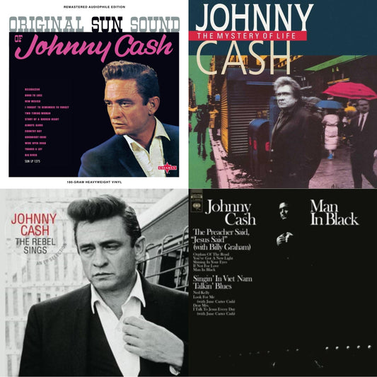 This is a 4 LP Vinyl SKU bundle.
1.This LP Vinyl is brand new.Format: LP VinylThis item's title is: Original Sun Sound Of Johnny CashArtist: Johnny CashLabel: CHARLYBarcode: 5060767440612Release Date: 10/16/2020
2.This LP Vinyl is brand new.